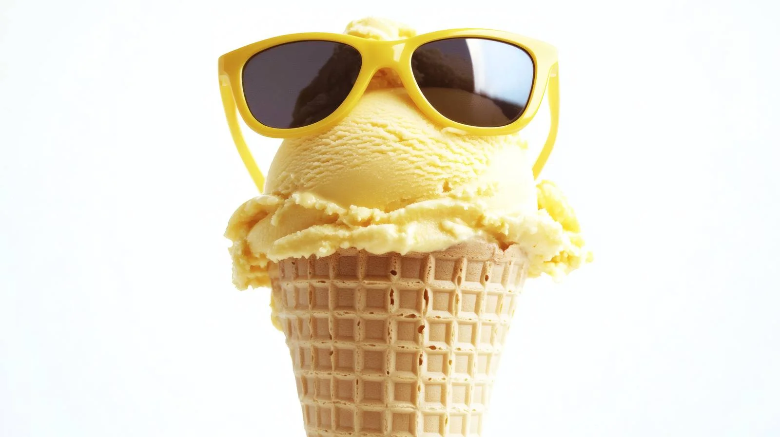 Bright Yellow Ice Cream Cone Sunglasses — free download from Dotvec