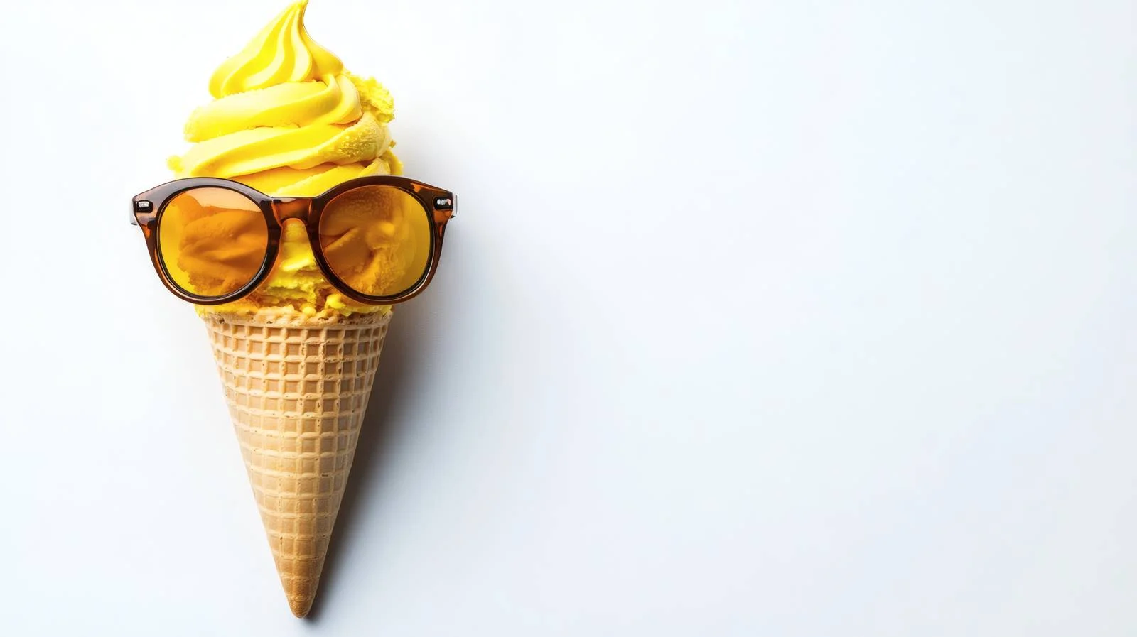 Sunny Yellow Ice Cream Cone Style — free download from Dotvec
