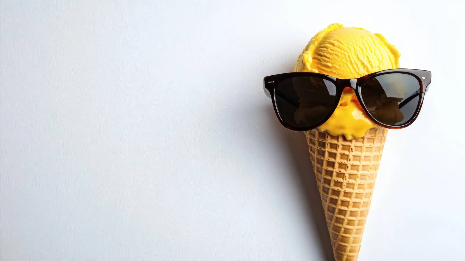 Vibrant Yellow Ice Cream Cone Sunglasses — free download from Dotvec