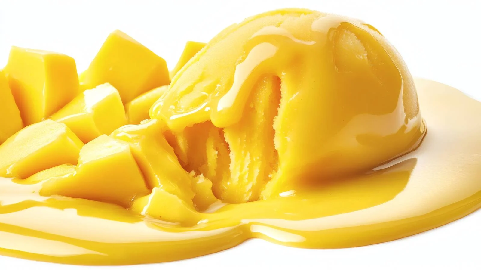 Luscious Yellow Mango Ice Cream Overflowing — free download from Dotvec