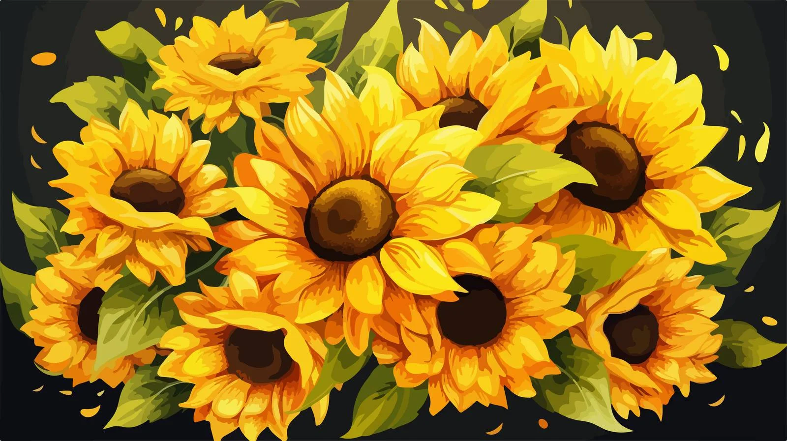 Vibrant Sunflower Vector Illustration — free download from Dotvec