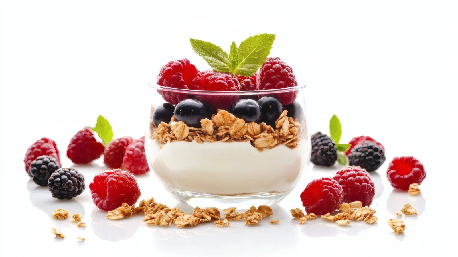 Stylish Yogurt Granola Berry Presentation — free download from Dotvec
