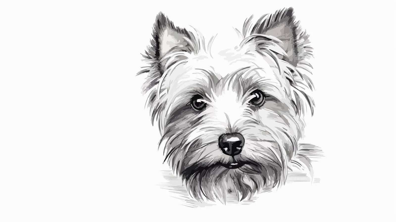 Yorkshire Terrier Dog Head Sketch Vector — free download from Dotvec