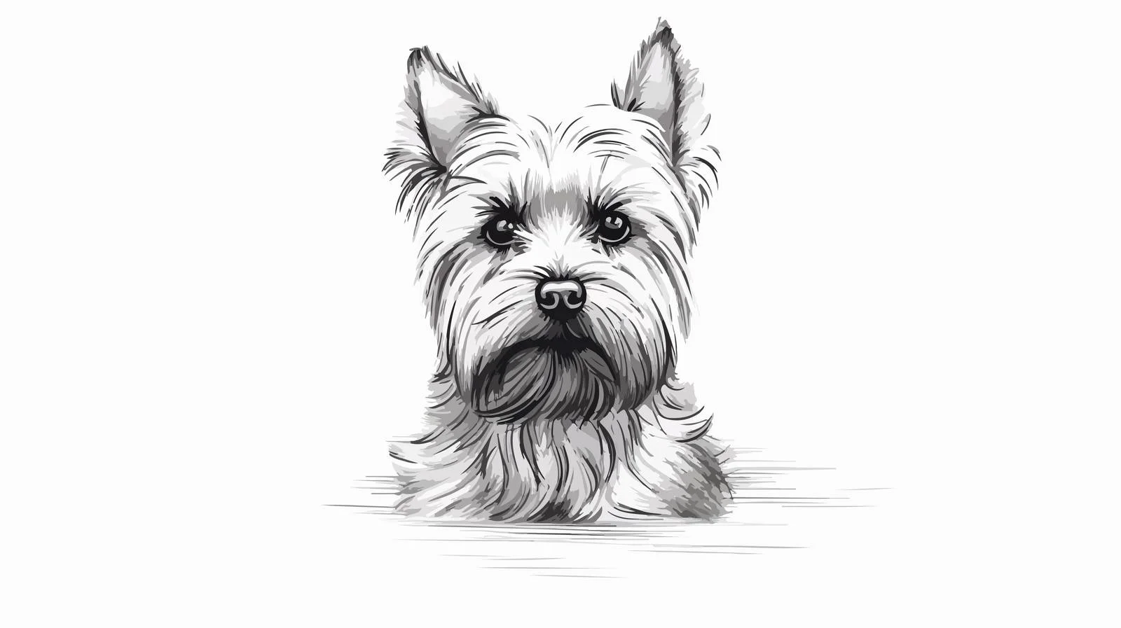 Yorkshire Terrier Head Sketch Vector — free download from Dotvec
