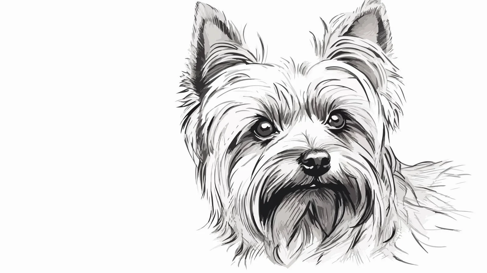 Yorkshire Terrier Head Sketch Vector — free download from Dotvec
