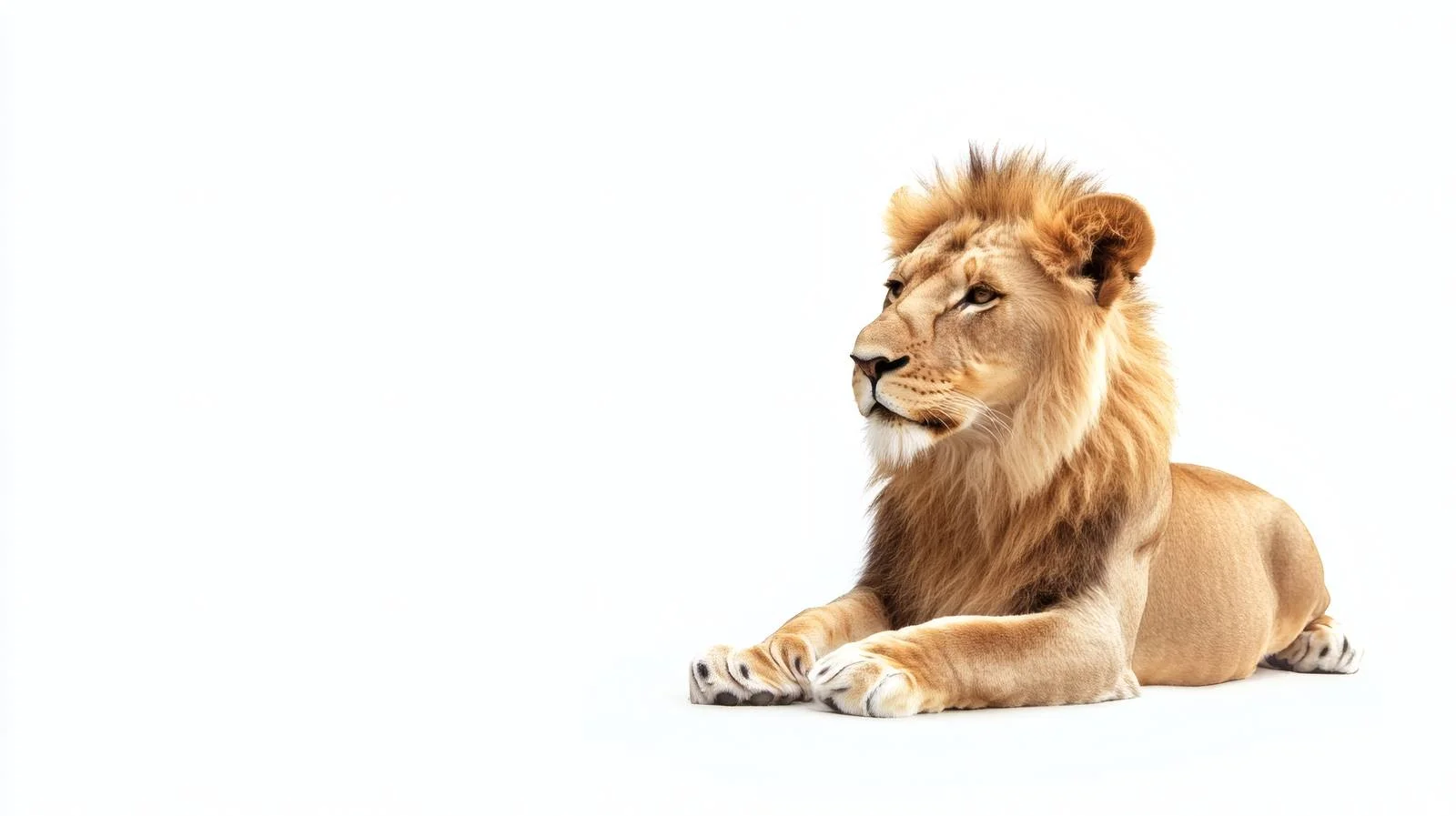 Solitary Young Lion on White Background — free download from Dotvec