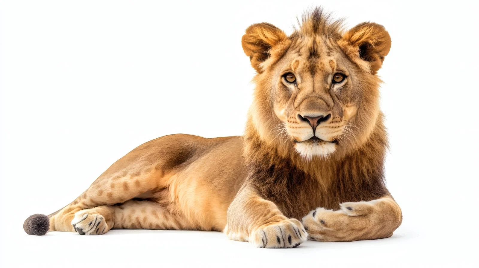 Majestic Young Lion on White Background — free download from Dotvec