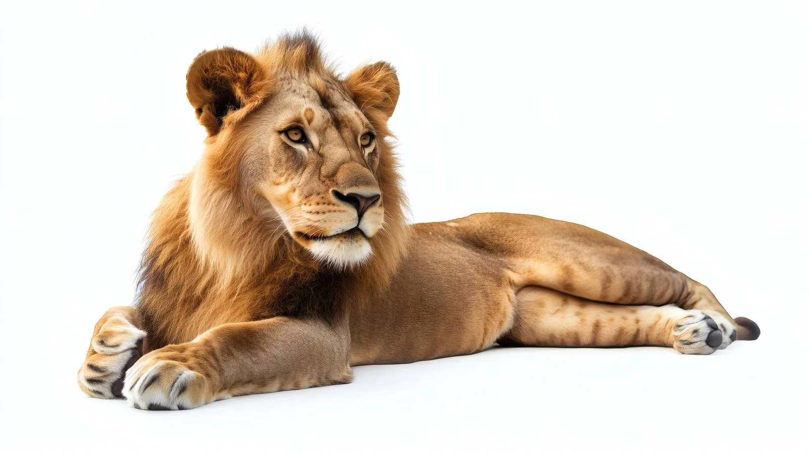 Majestic Young Lion on White Background — free download from Dotvec