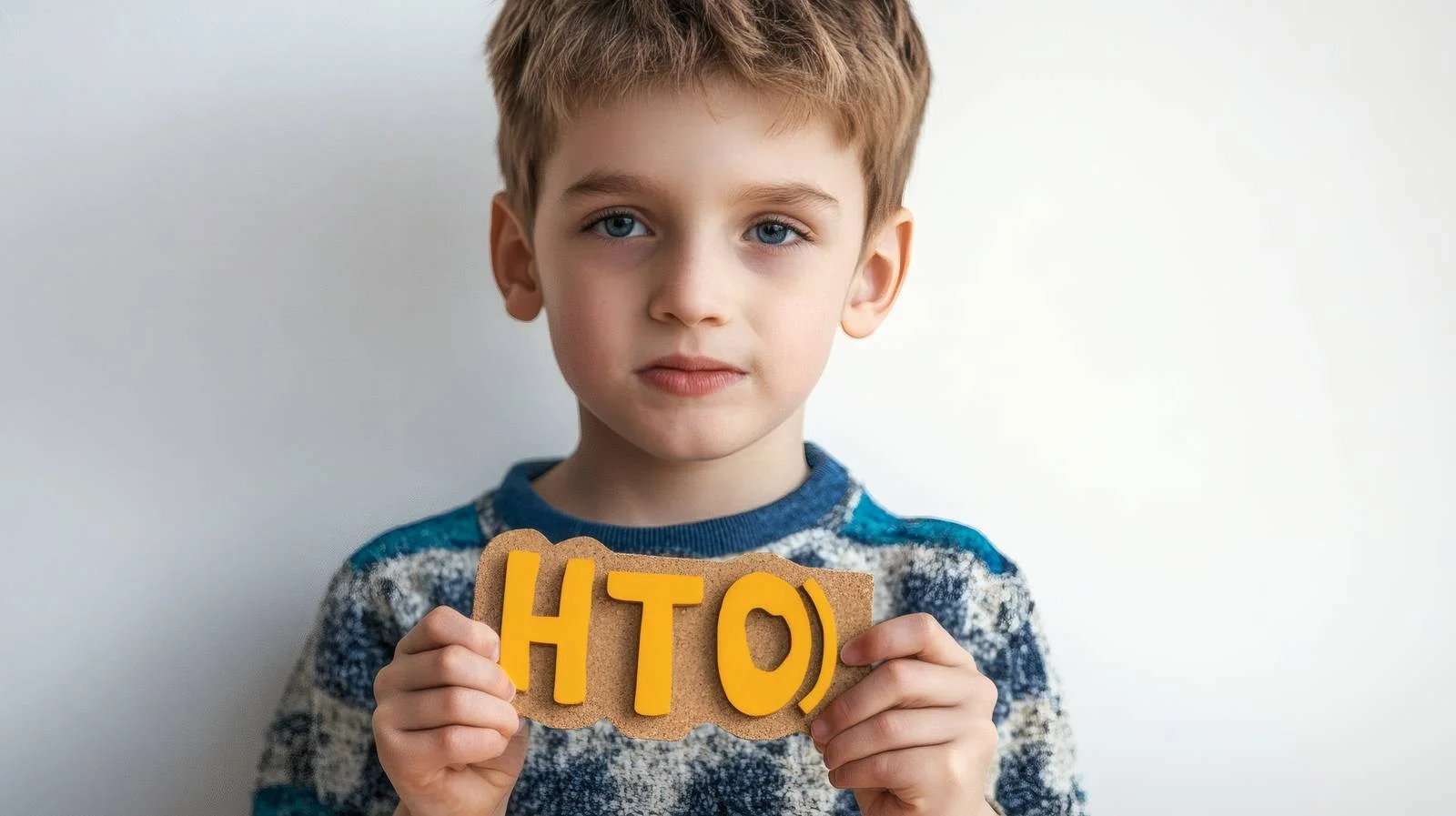 Child with ADHD Holding Text Isolated — free download from Dotvec