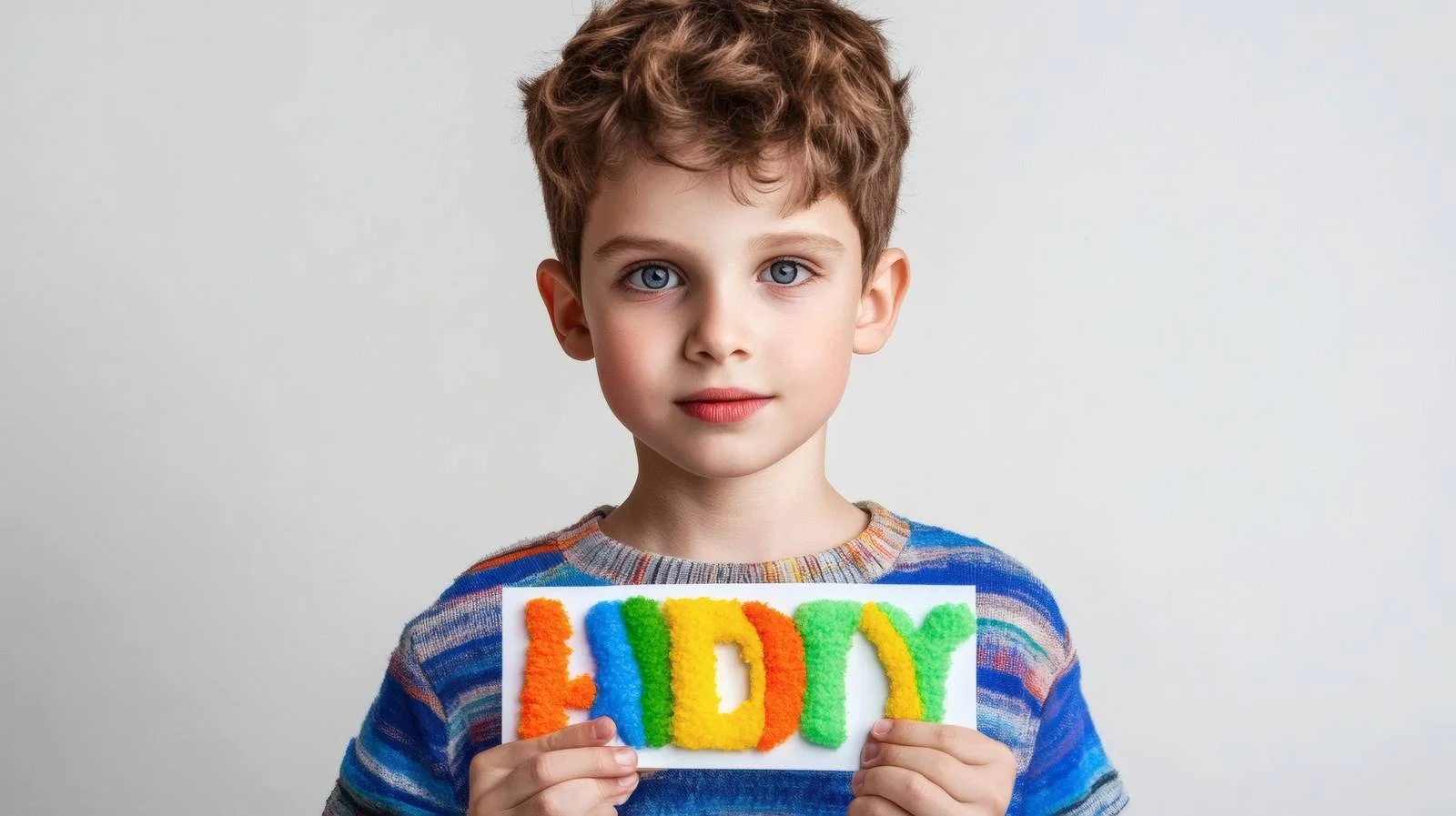 Young Boy Holding ADHD Text on White Background — free download from Dotvec