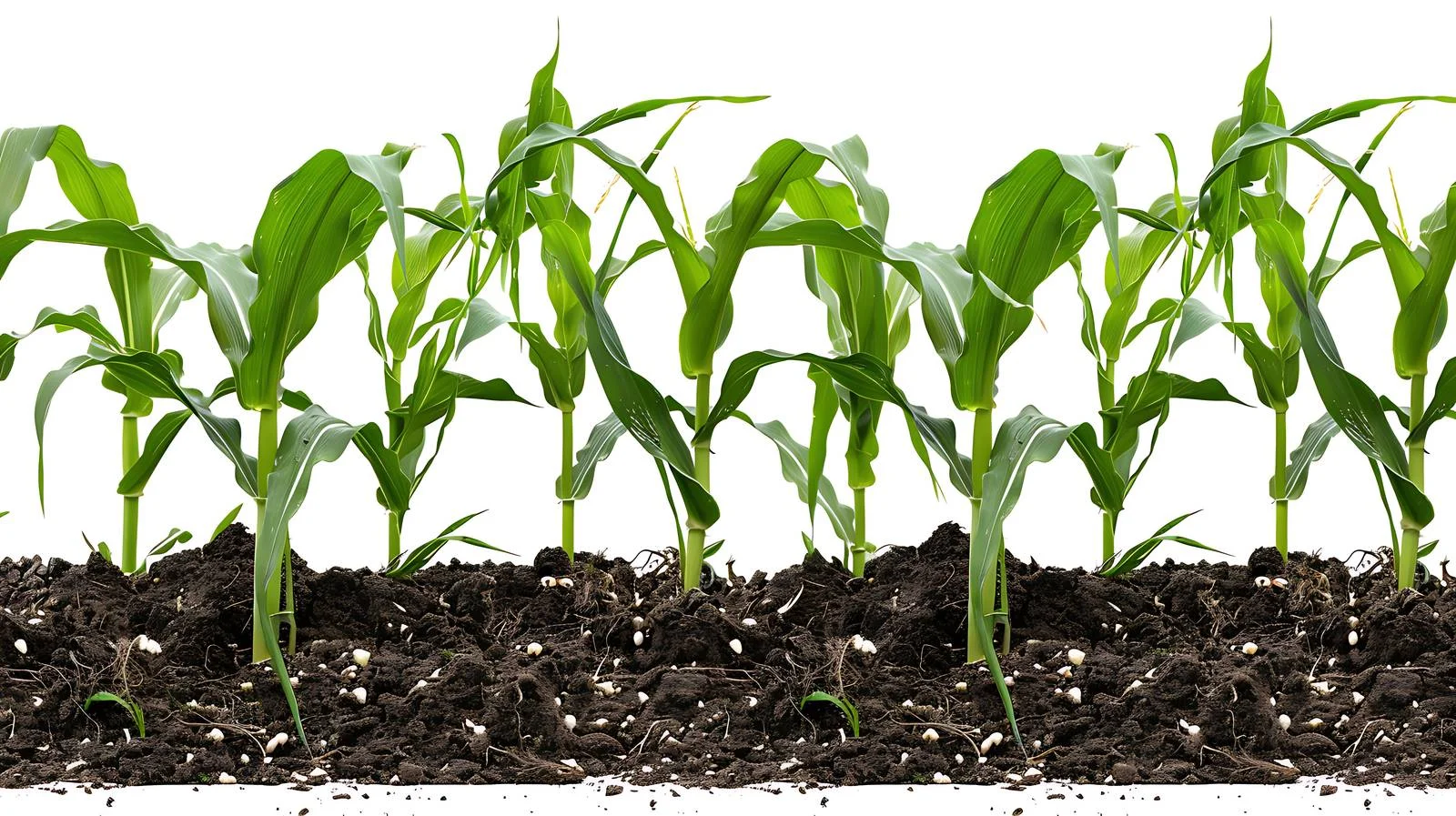 Sprouting Corn Plants in Minnesota Field — free download from Dotvec