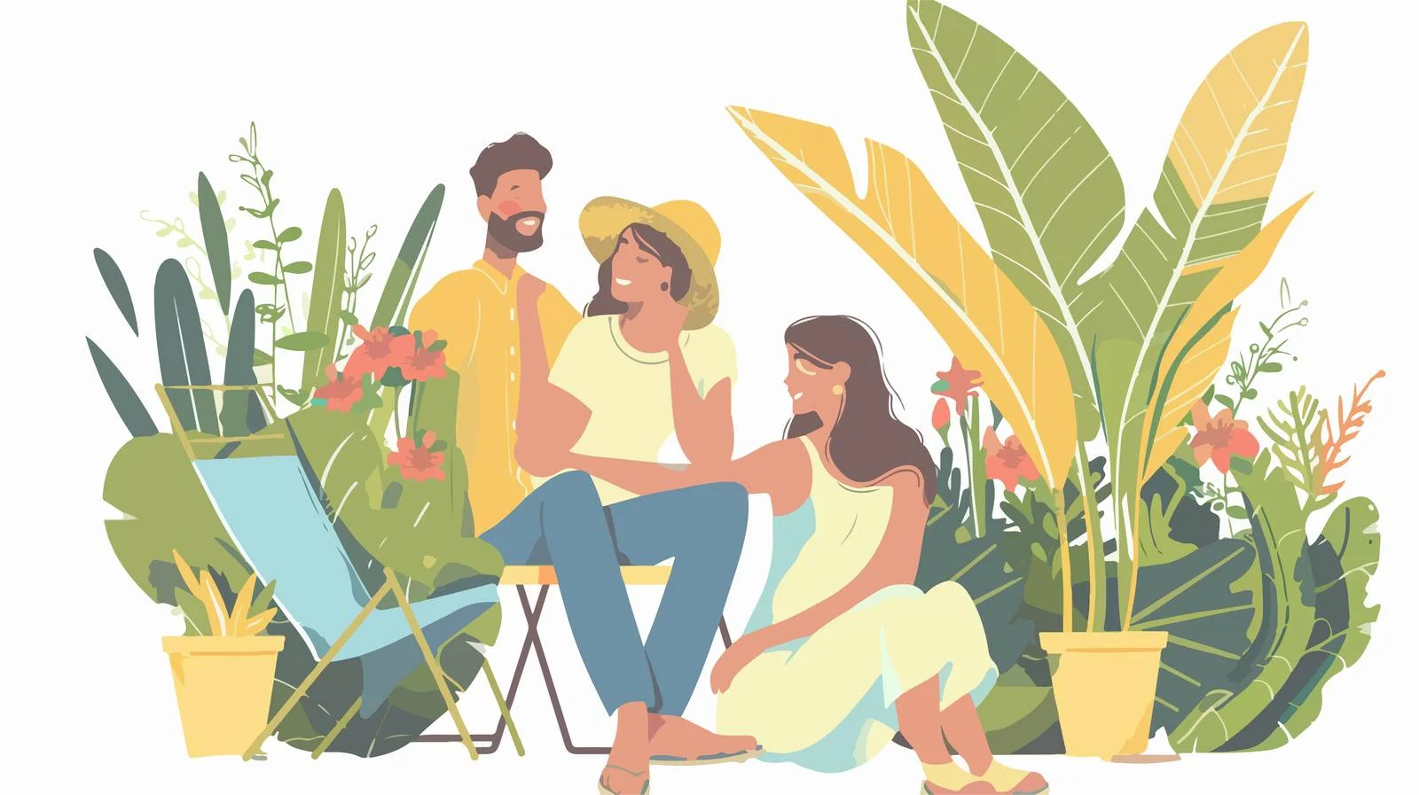 Relaxing Couple in Garden — free download from Dotvec