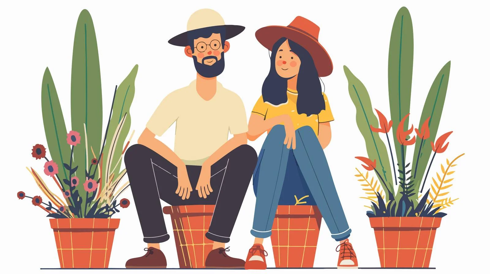 Relaxing Couple in Garden — free download from Dotvec