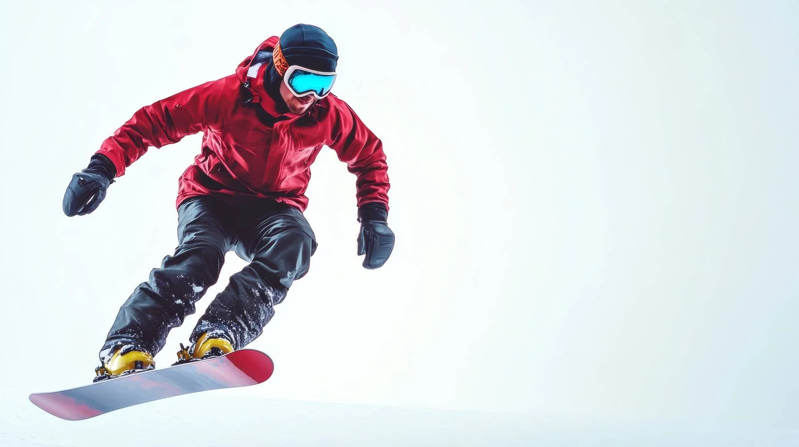 Snowboarder in motion on white background — free download from Dotvec