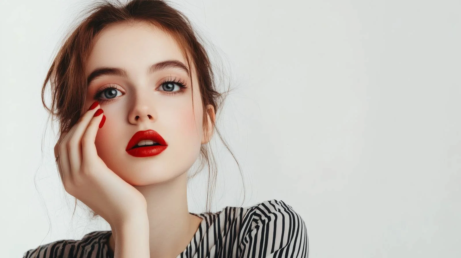 Elegant Young Woman Applying Lipstick — free download from Dotvec