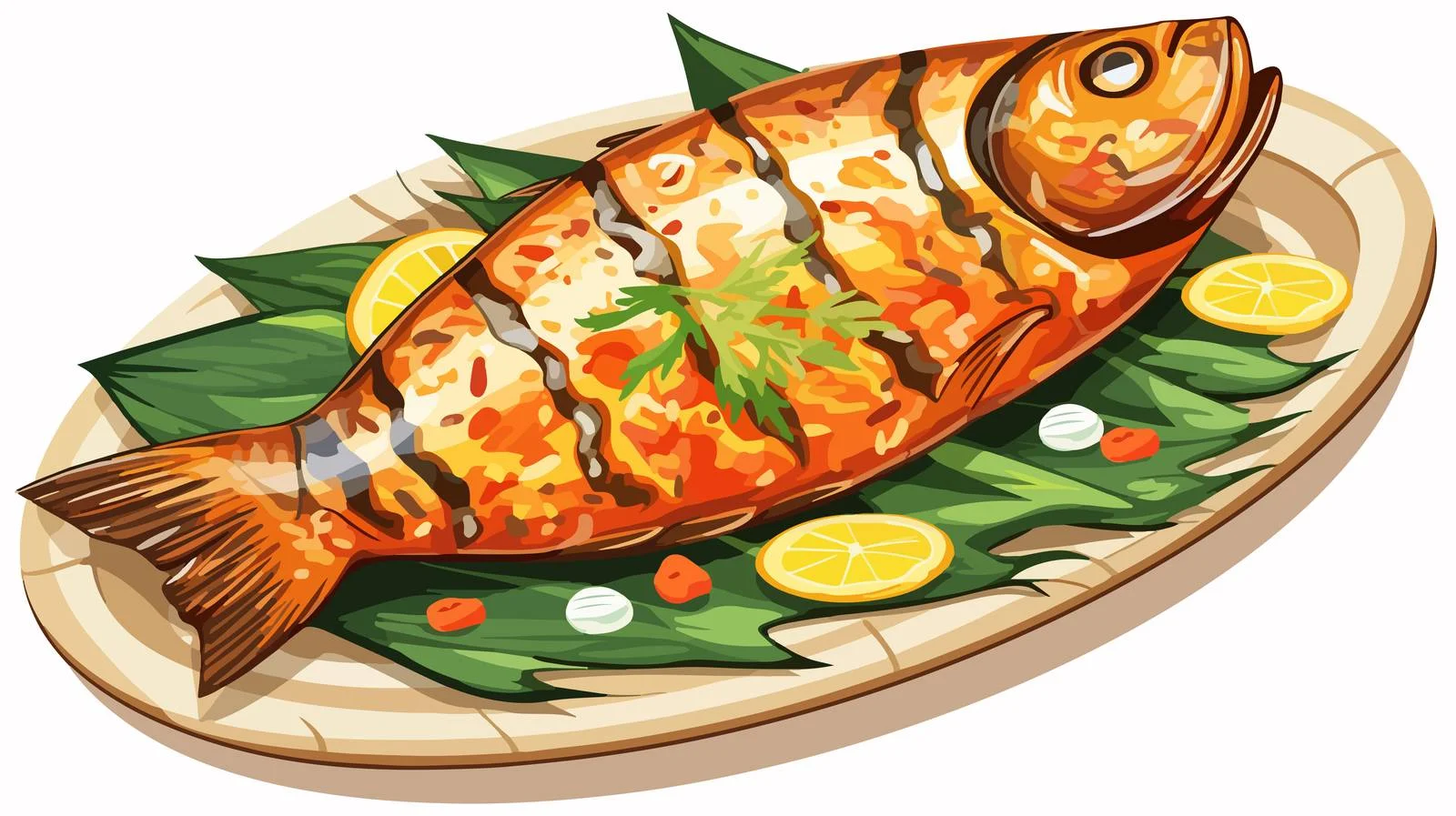 Traditional Indonesian Grilled Fish Dish — free download from Dotvec