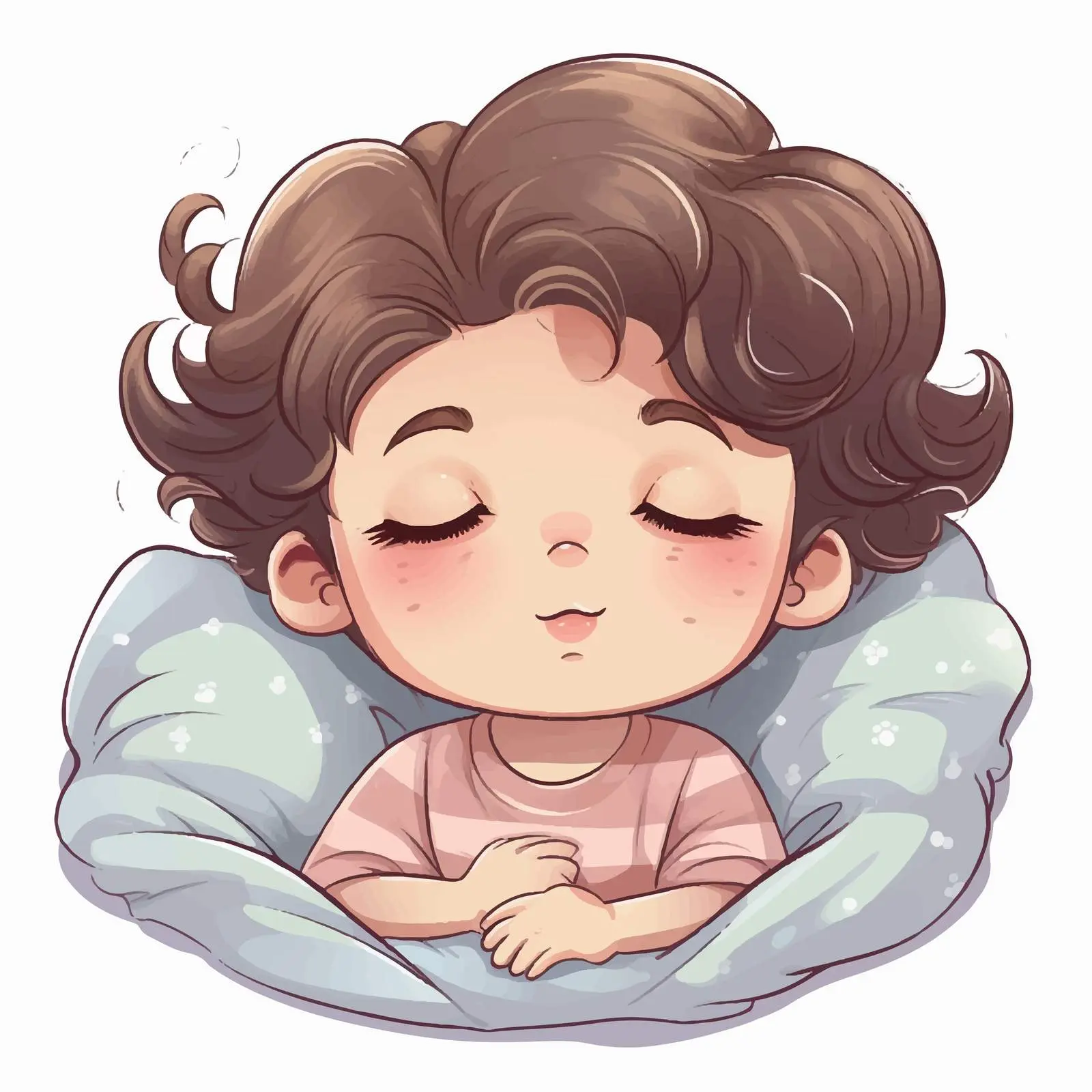 Cute Baby Girl Sleeping Illustration Vector Art — free download from Dotvec