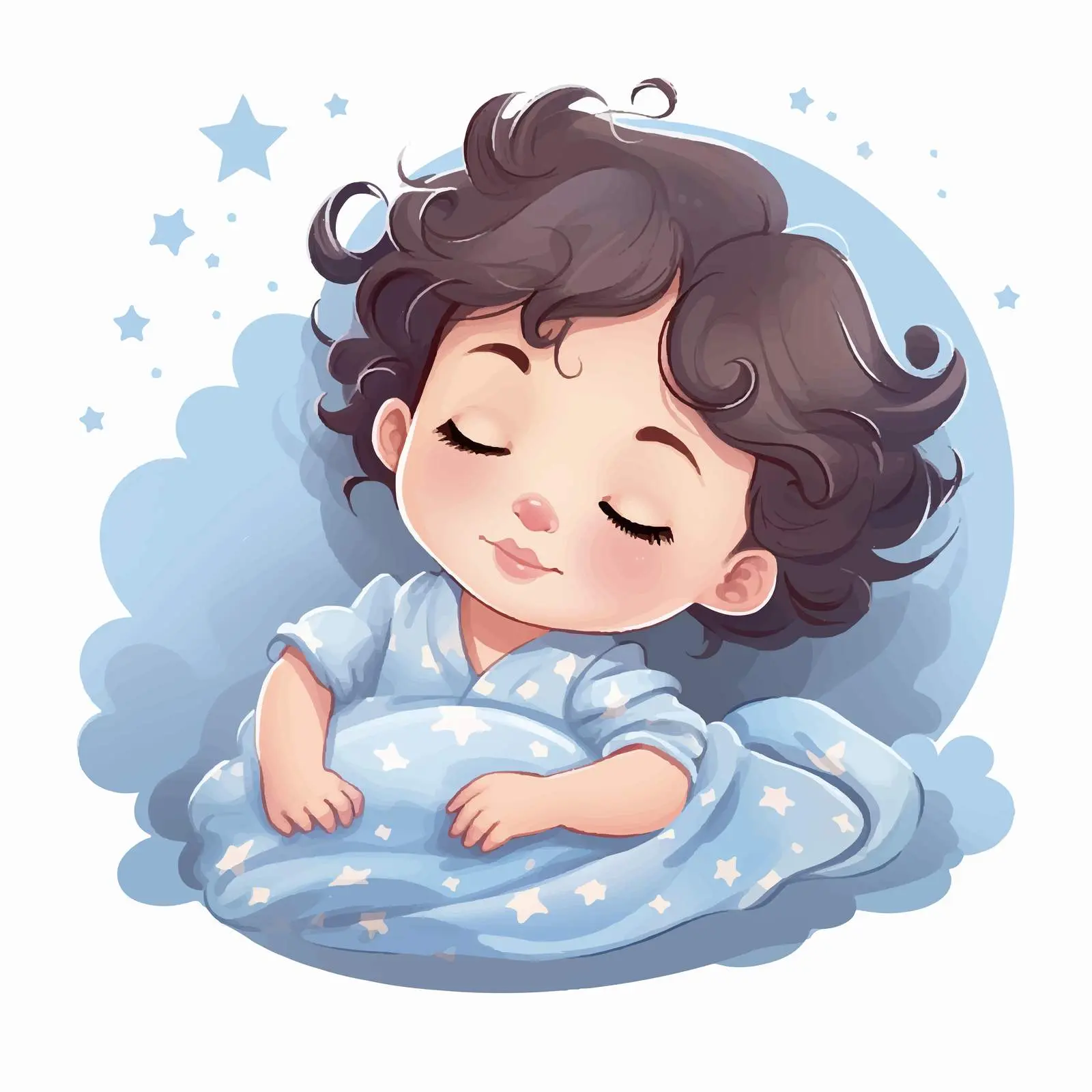 Sleeping Baby Girl Cartoon Vector Illustration — free download from Dotvec