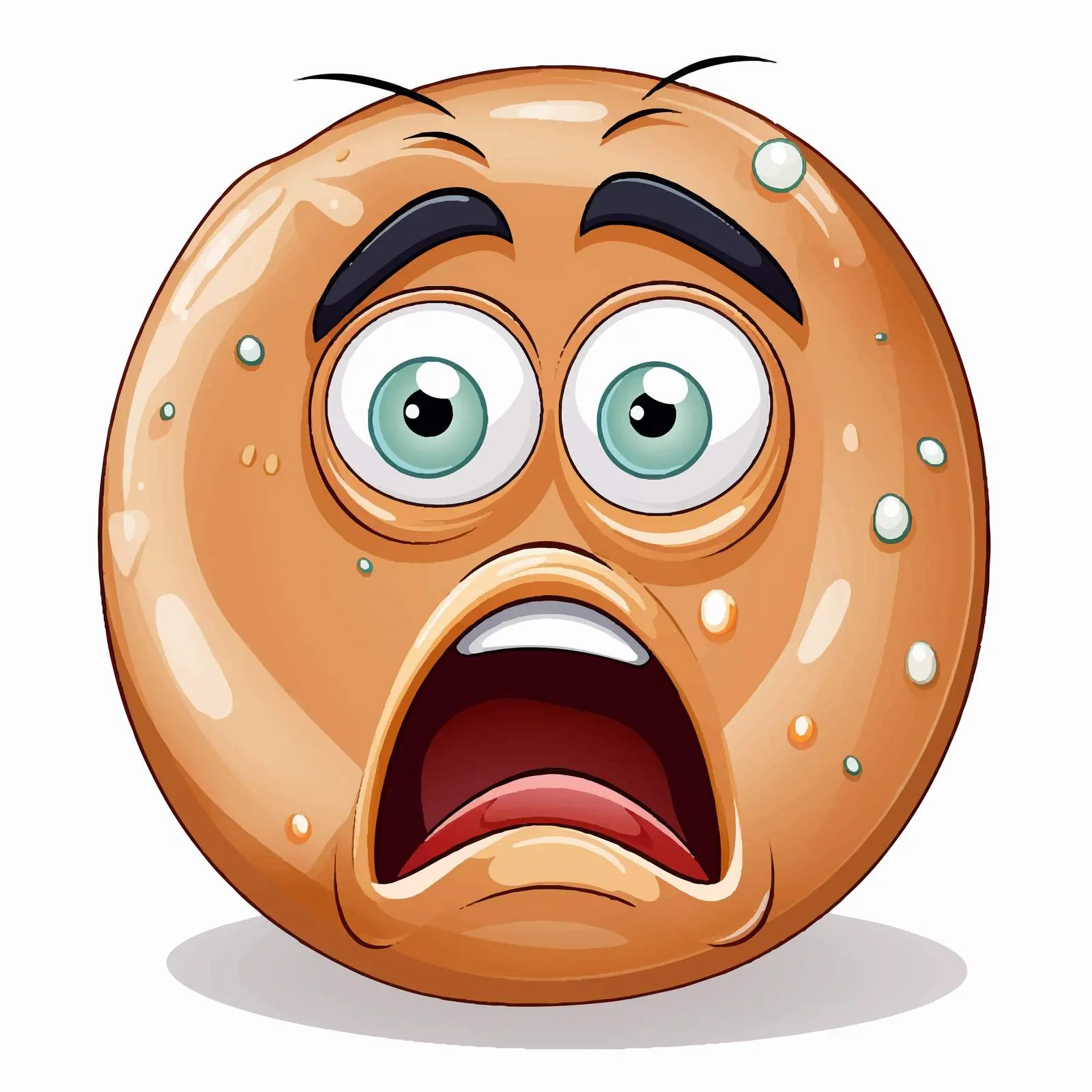 Worried Bagel Cartoon Vector Illustration – free bagel image from Dotvec
