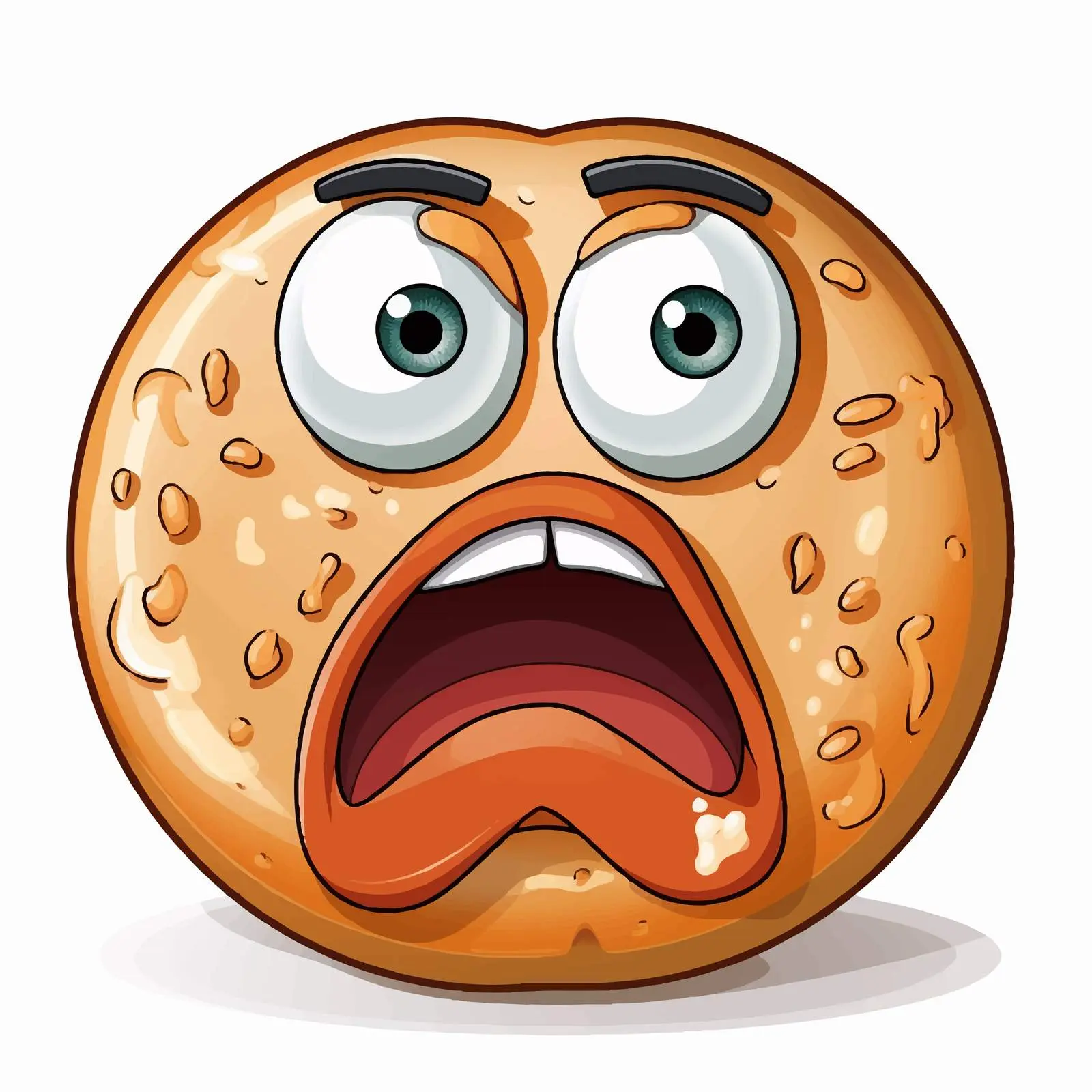 Worried Bagel Cartoon Vector Illustration – free bagel image from Dotvec