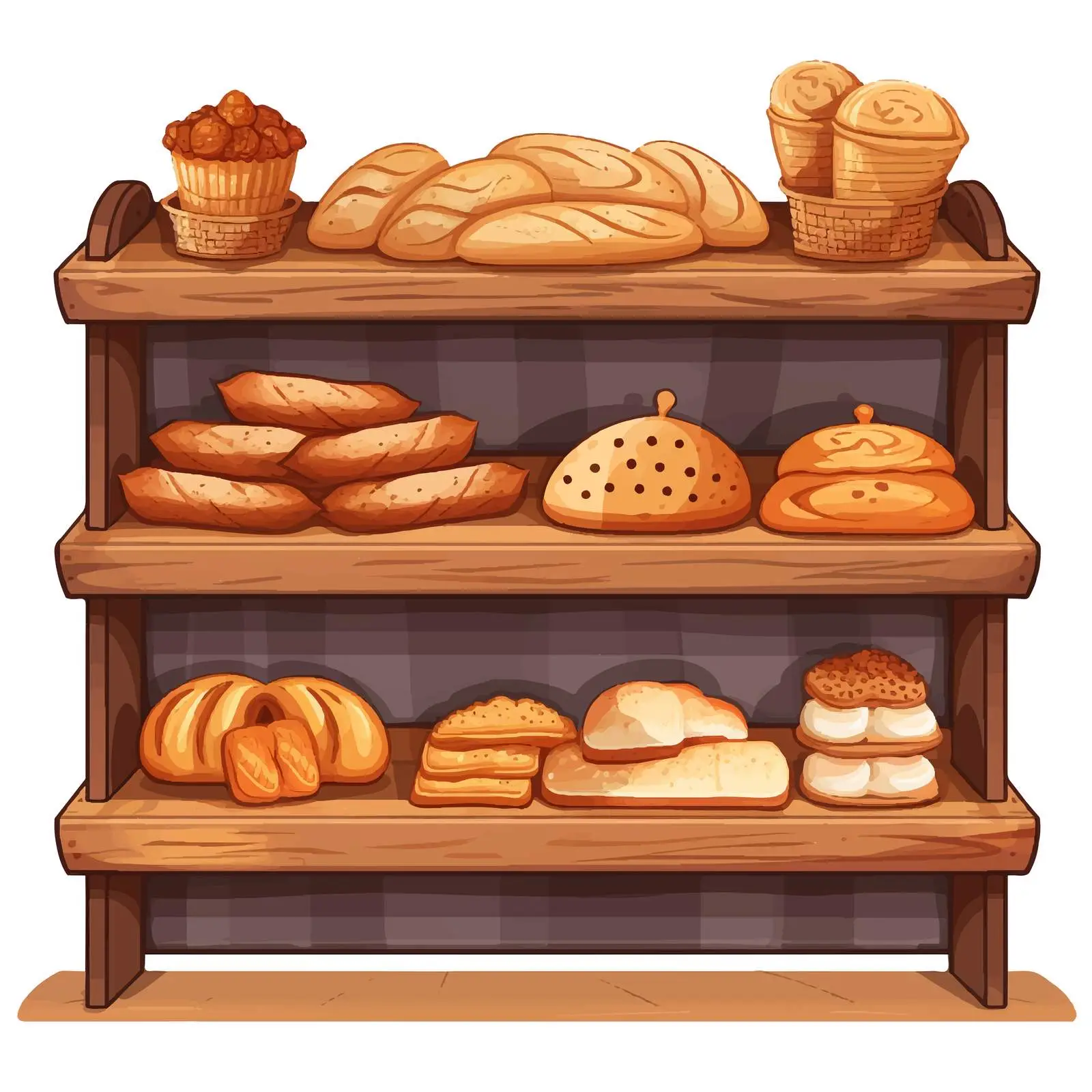 Bakery Shelf Display Vector Illustration — free download from Dotvec
