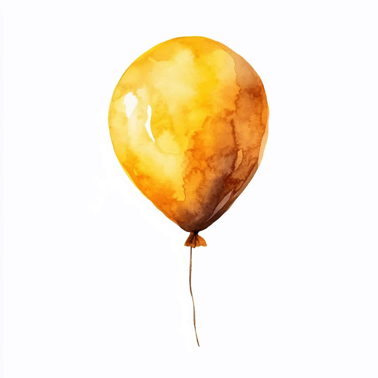 Yellow and Brown Watercolor Balloon Clipart — free download from Dotvec