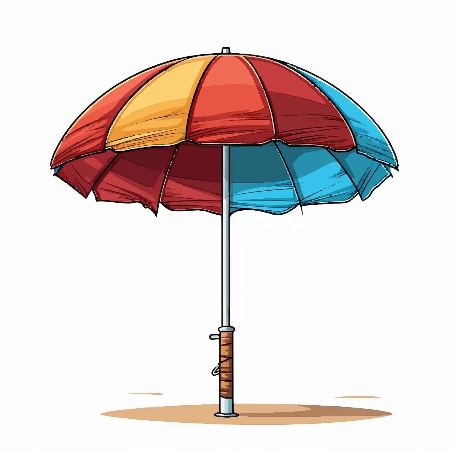 Beach Umbrella Cartoon Vector Illustration — free download from Dotvec