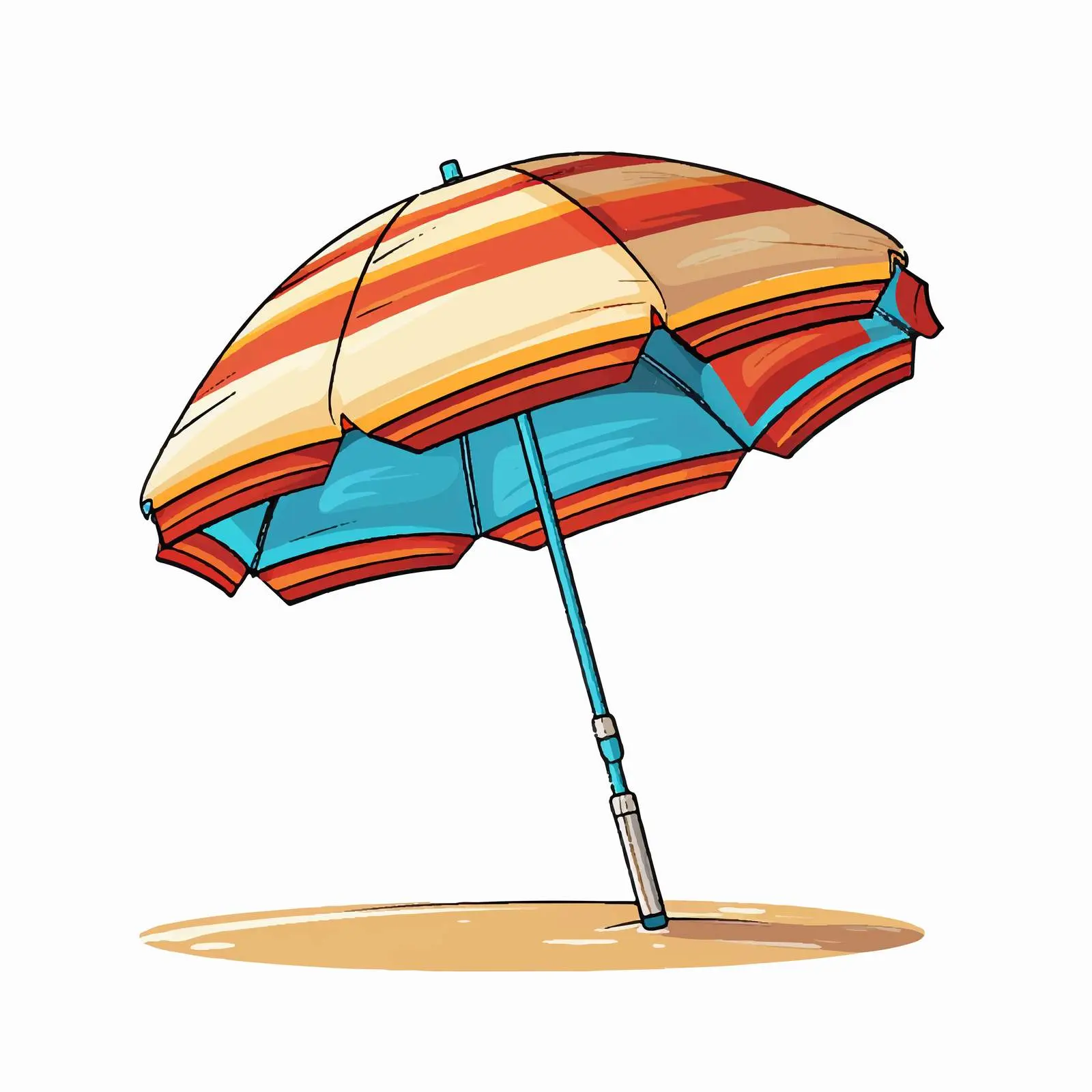 Beach Umbrella Vector Illustration Design – free sunshade image from Dotvec