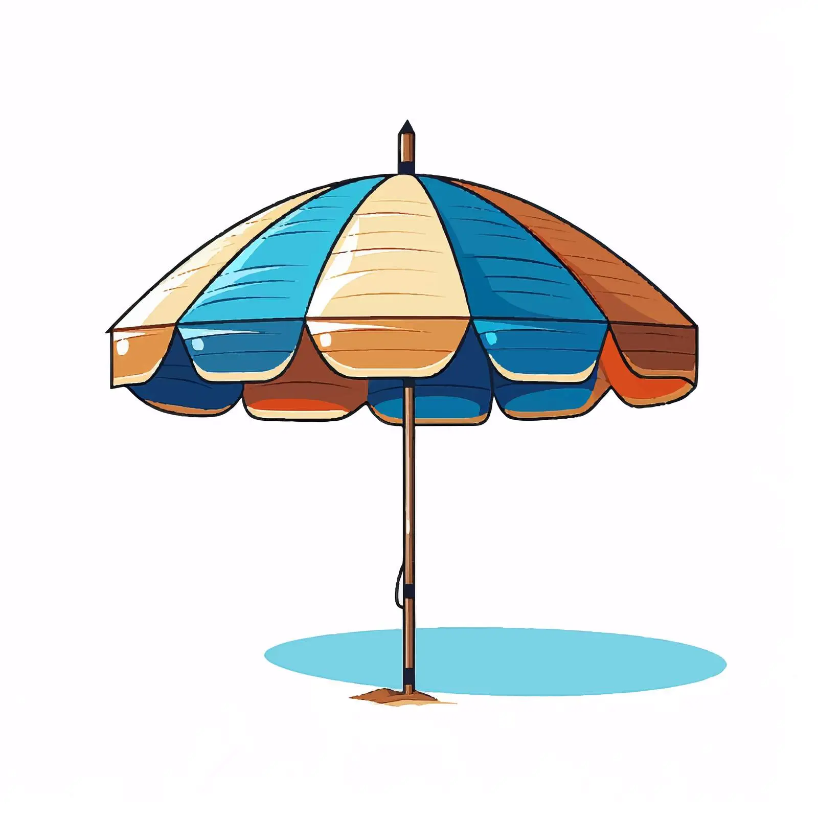 Cartoon Beach Umbrella Vector Illustration — free download from Dotvec