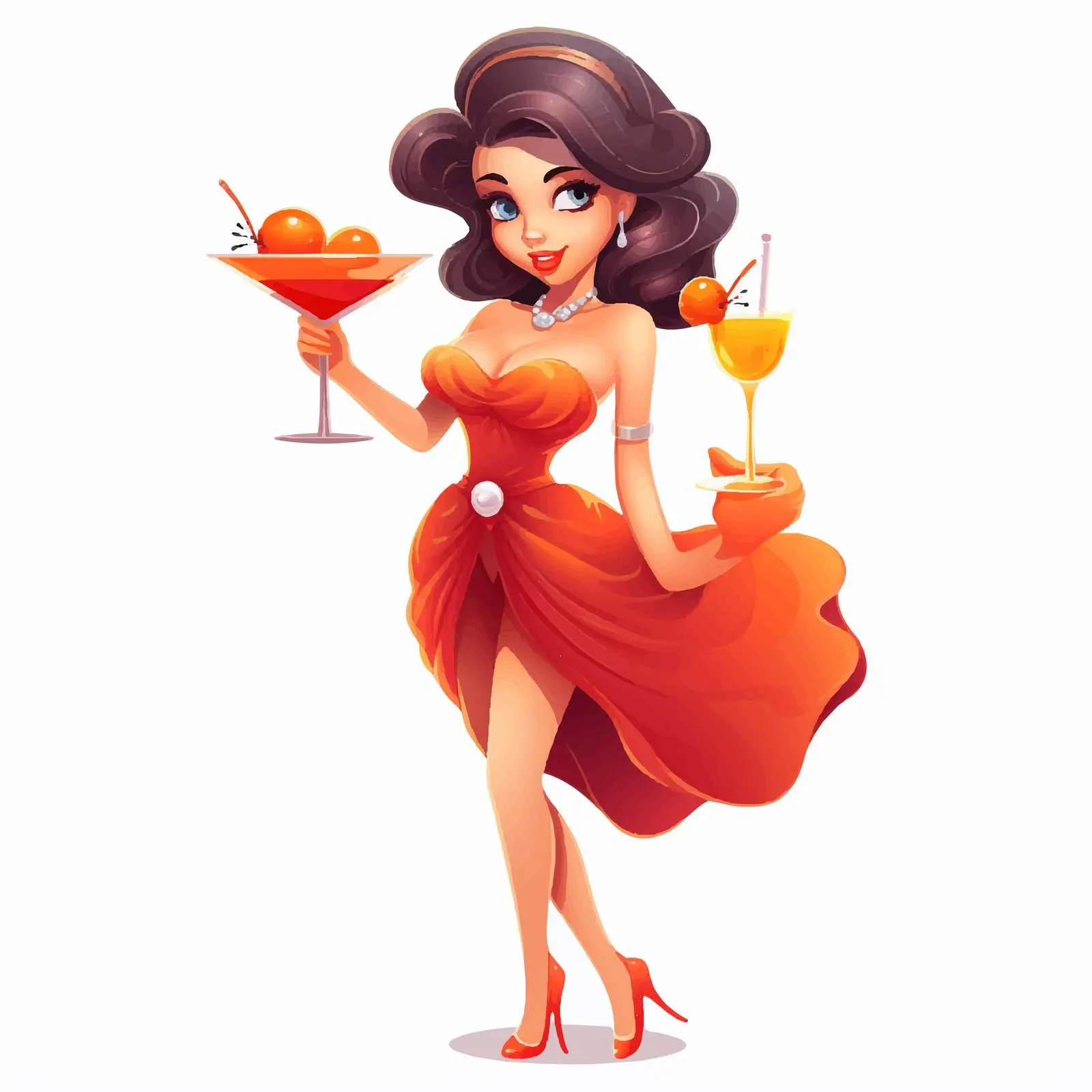 Colorful Cartoon Character at Cocktail Party – free fun gathering image from Dotvec