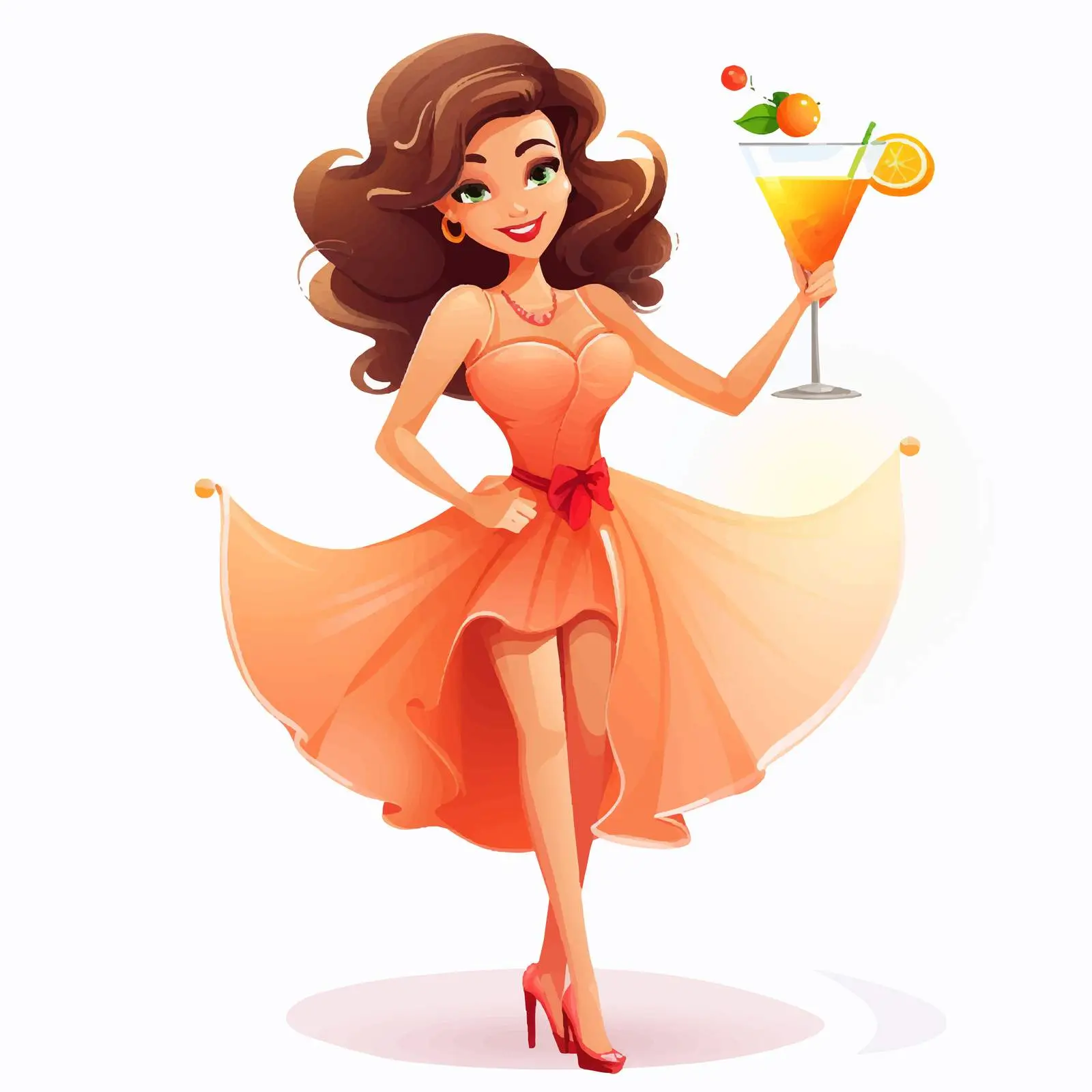 Cartoon Character at Mini Cocktail Party — free download from Dotvec