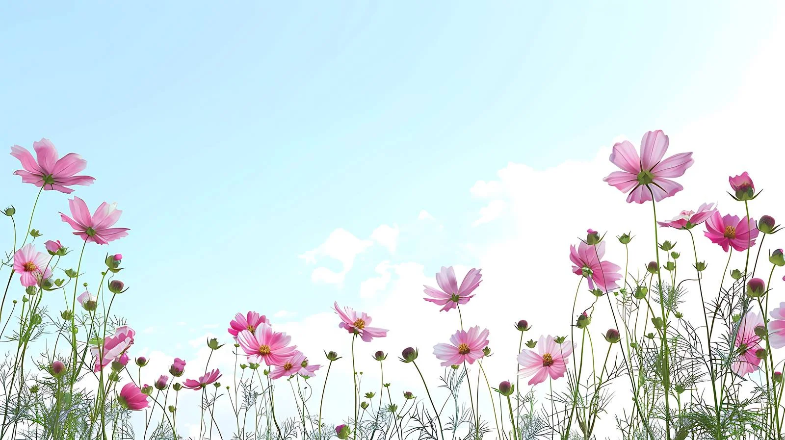 Vibrant Cosmos Flower Blooming in Blue Sky — free download from Dotvec