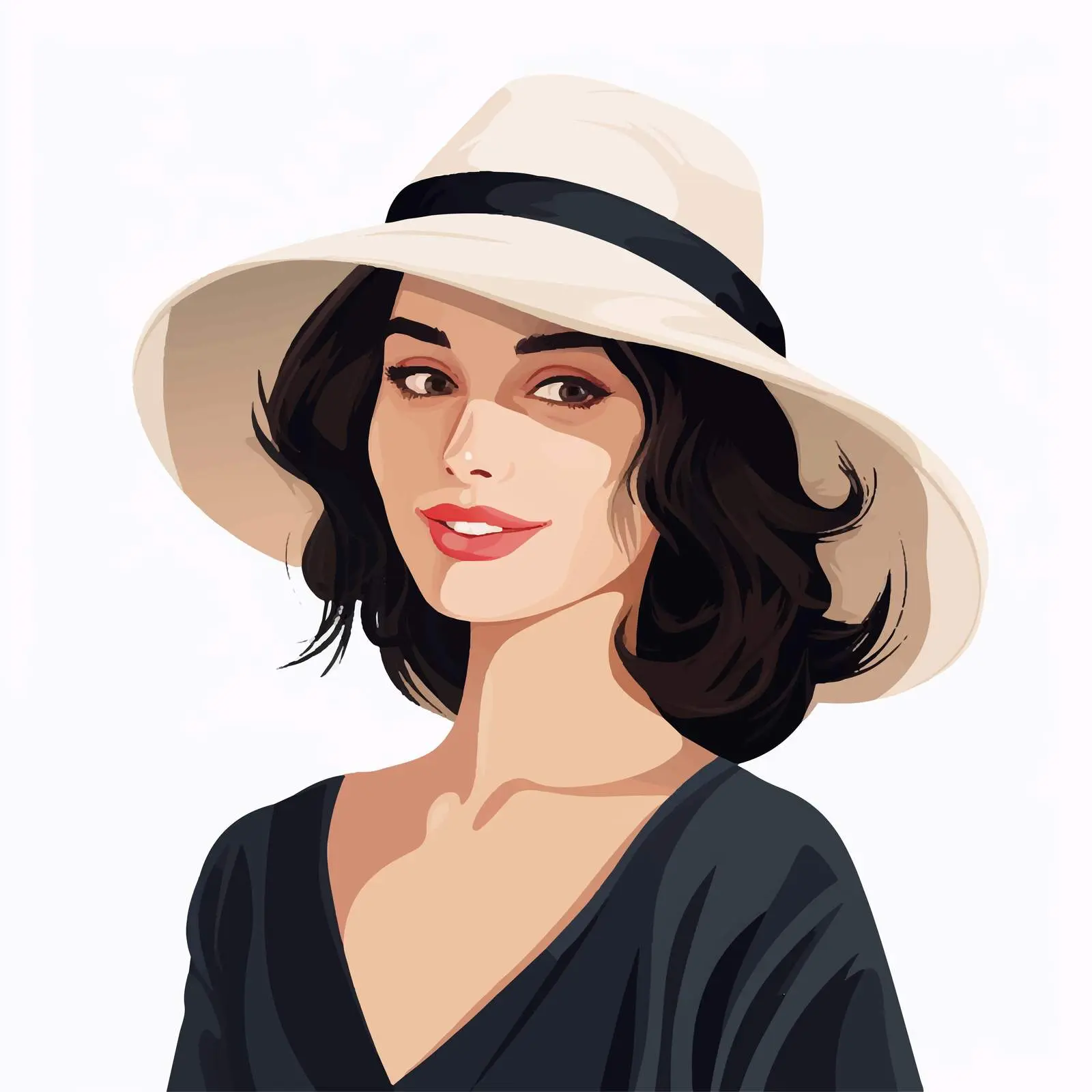 Smiling European Woman in a Hat – free urban background image from Dotvec