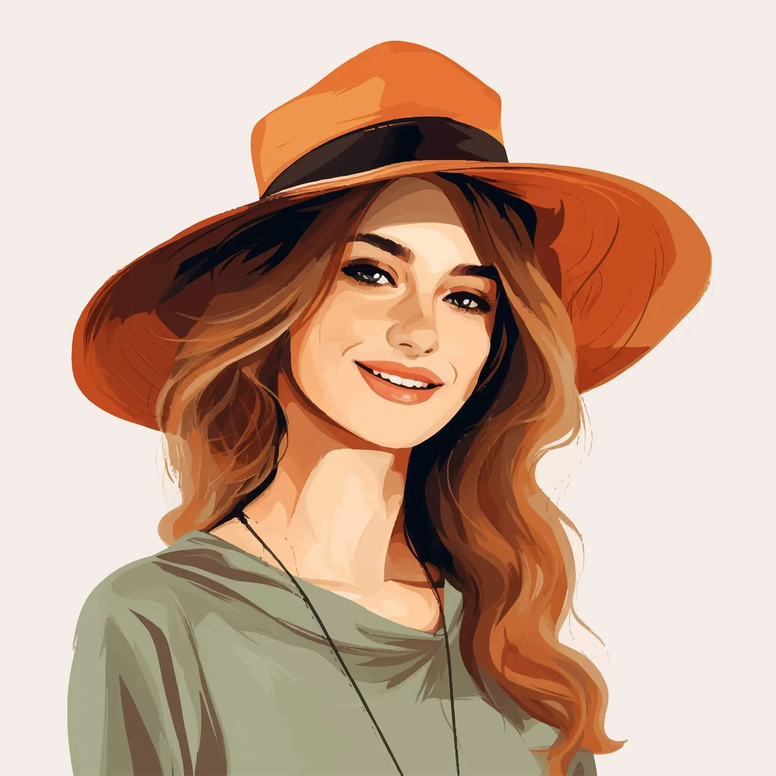 Smiling European Woman in a Stylish Hat — free download from Dotvec