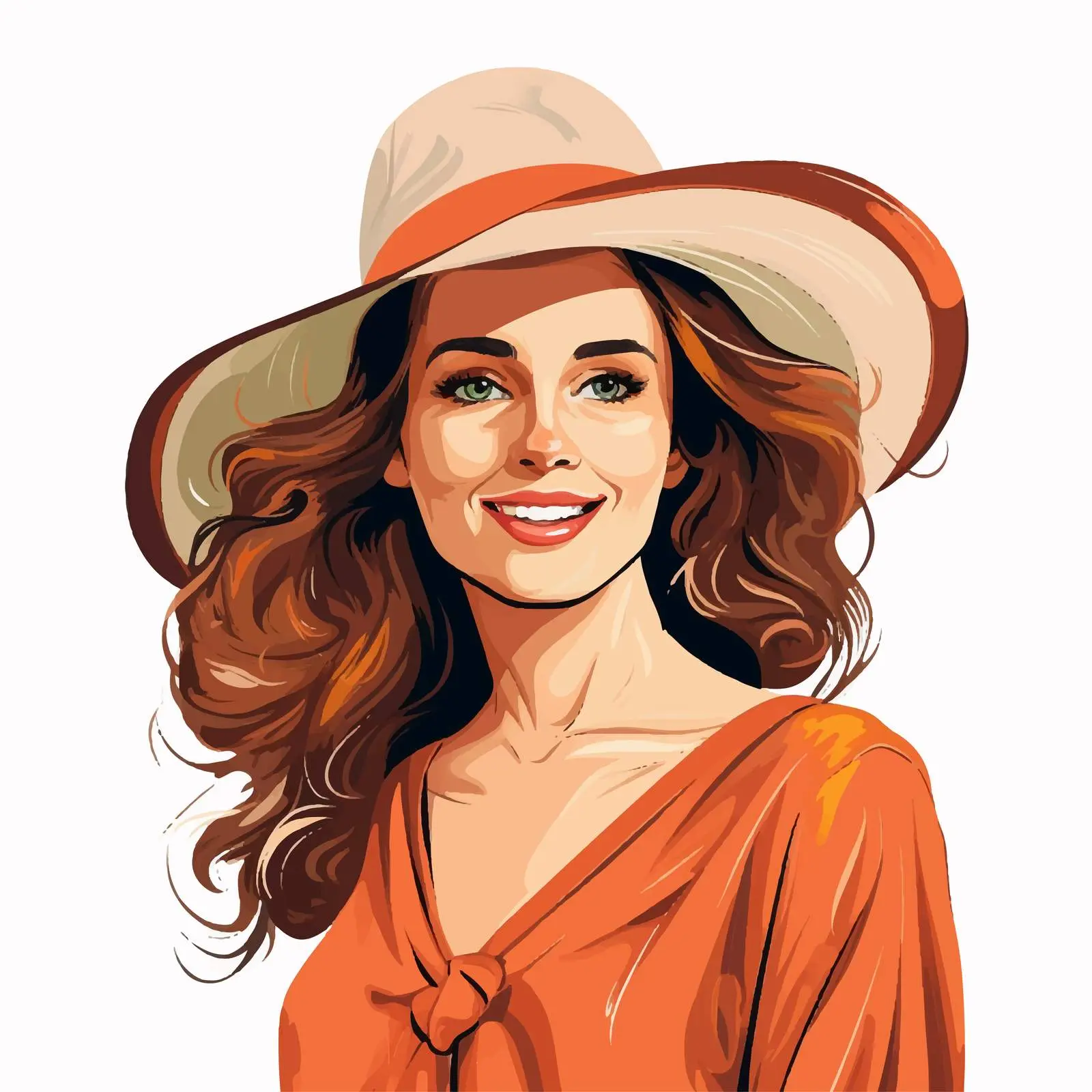 Smiling European Woman Wearing a Hat — free download from Dotvec