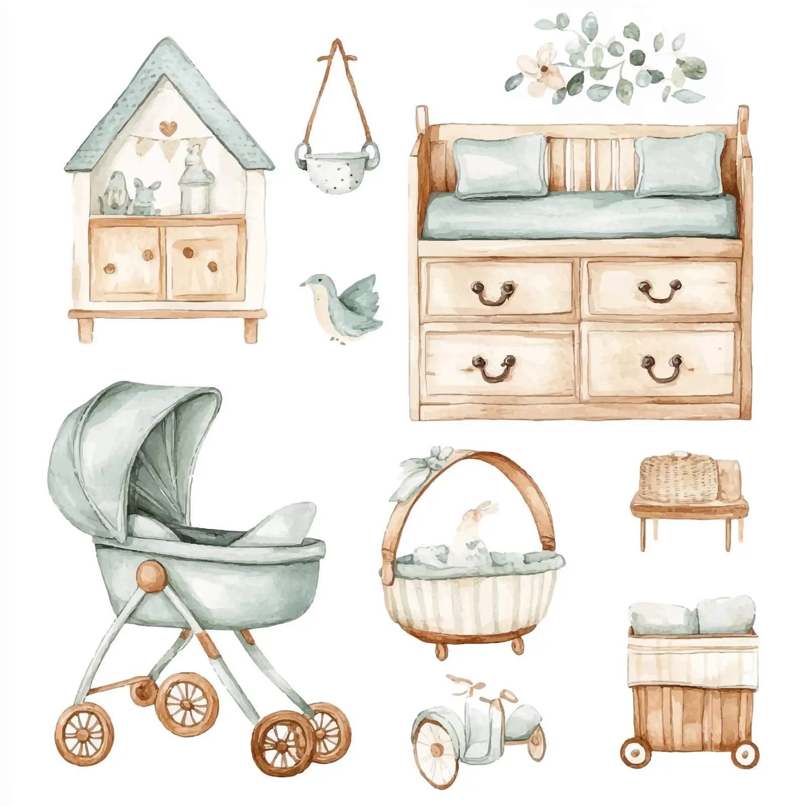 Stylish Nursery Furniture and Toy Collection — free download from Dotvec