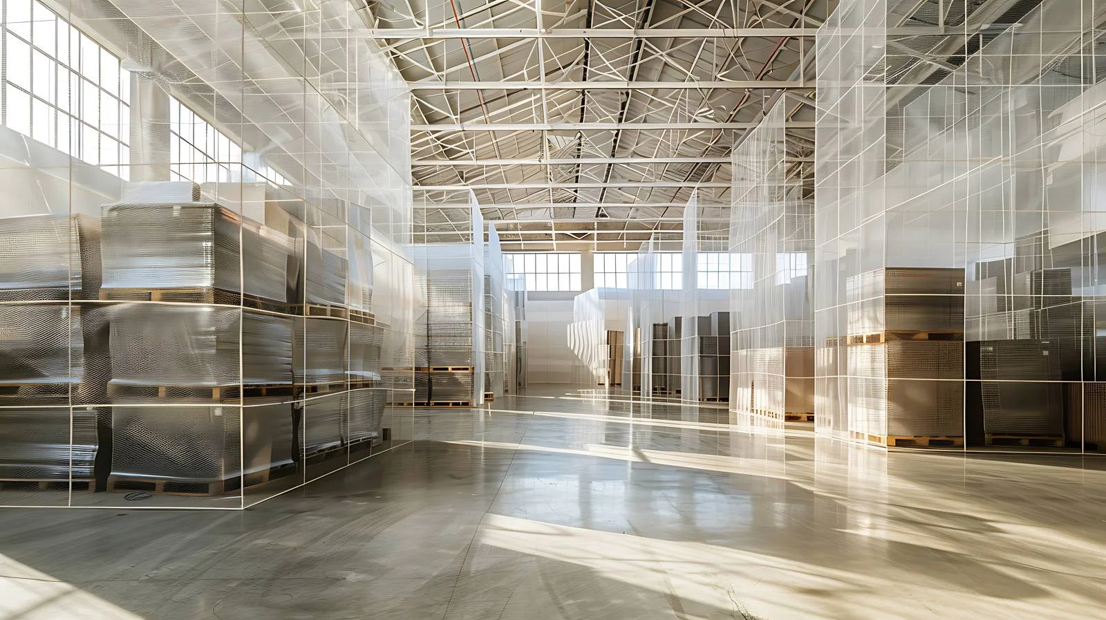 Vast Warehouse Filled with Various Metal Nets — free download from Dotvec