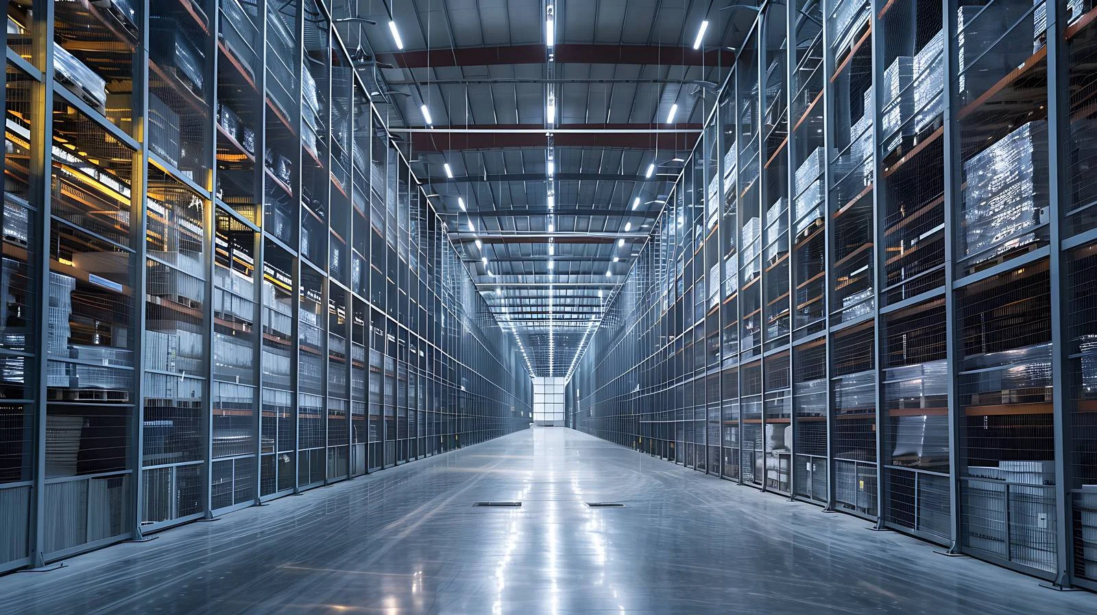 Vast Warehouse Filled with Metallic Nets — free download from Dotvec