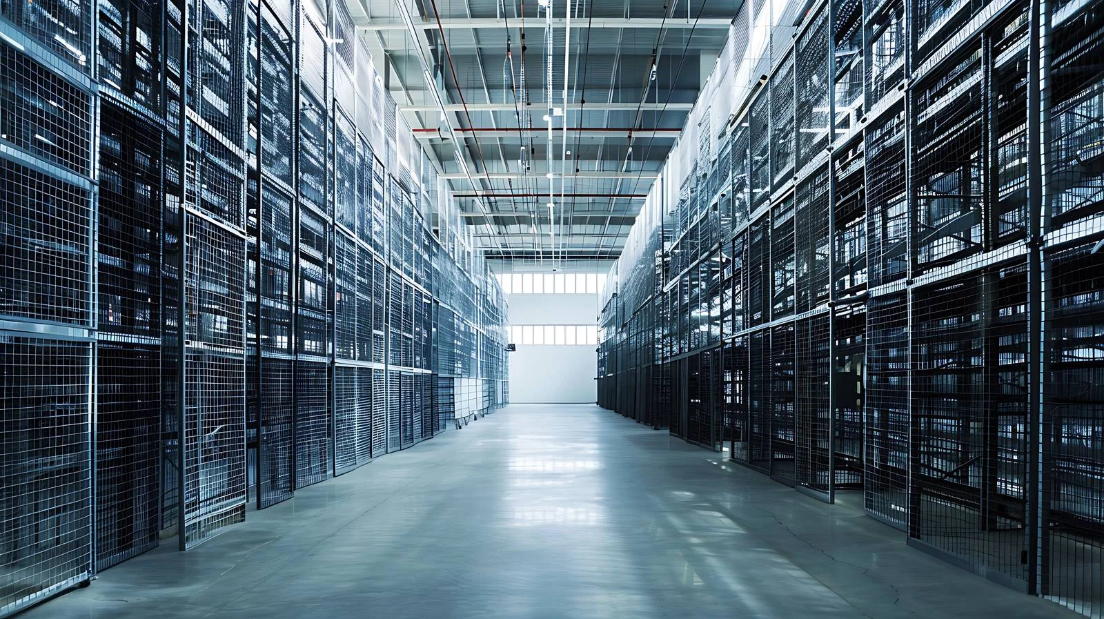 Vast Warehouse Filled with Myriad Metal Nets — free download from Dotvec