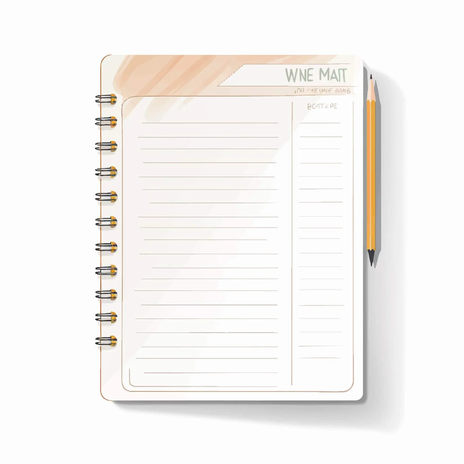 Weekly Lesson Plan Template Notepad Vector — free download from Dotvec