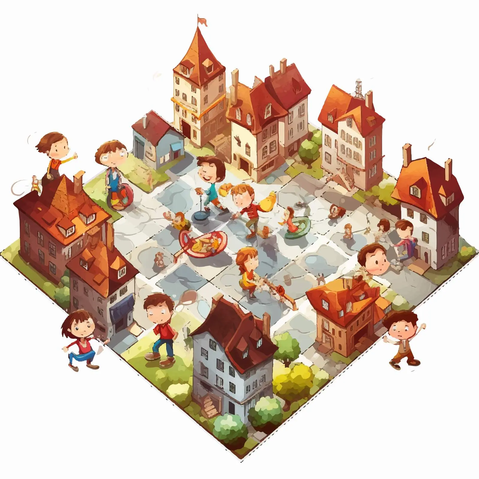 Engaging Board Game with Kids and Buildings — free download from Dotvec