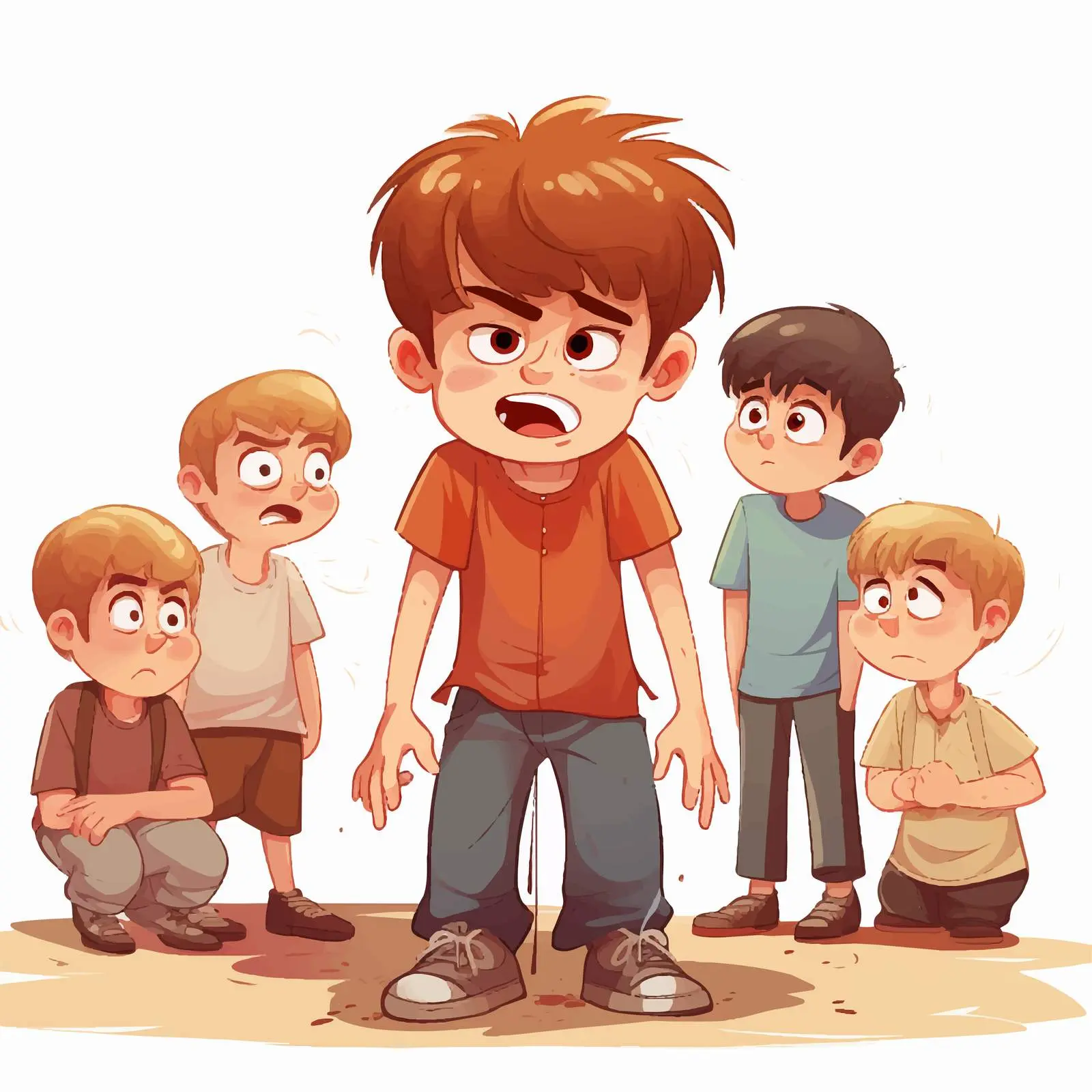 Illustration of Boy Facing Bullying by Peers – free school environment image from Dotvec