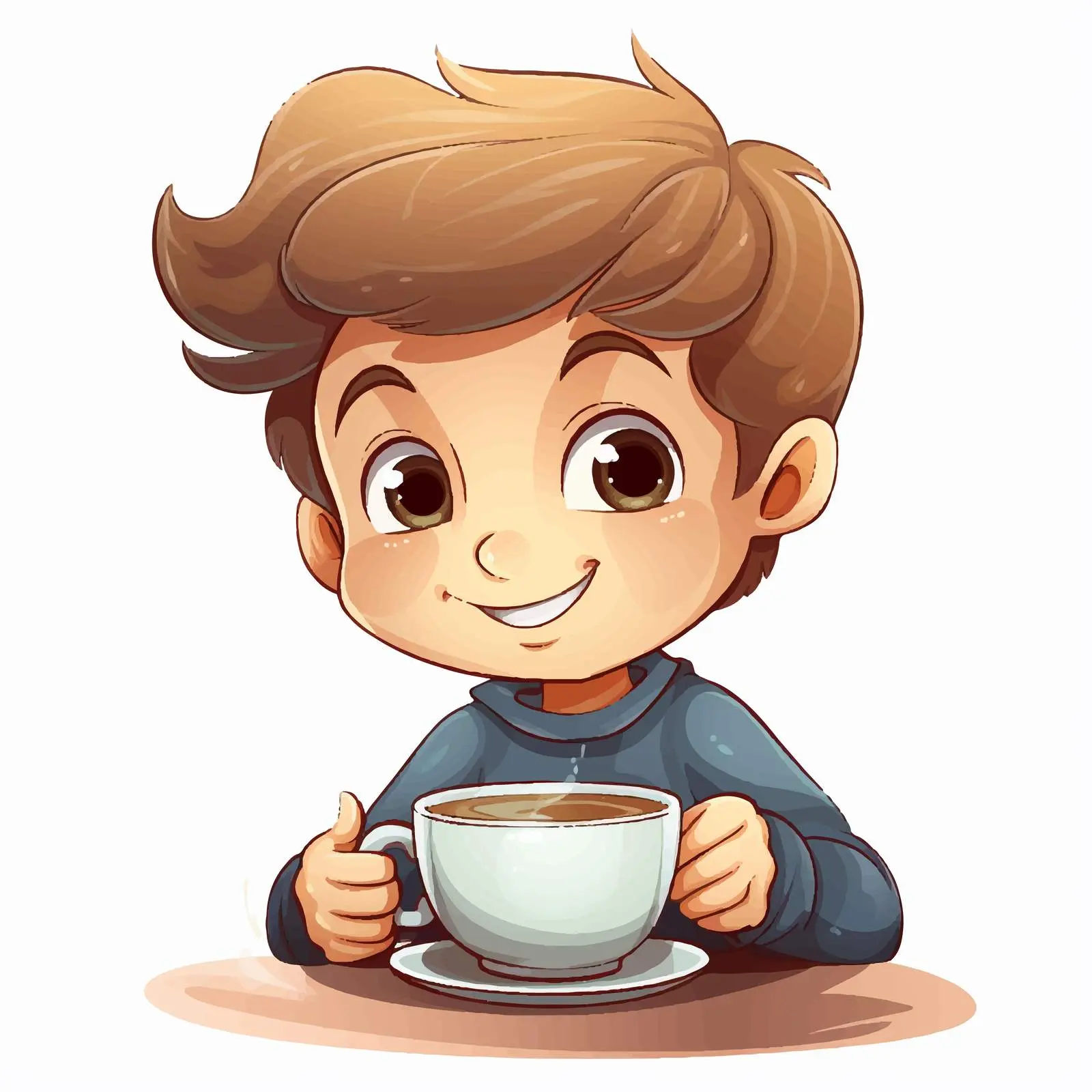 Boy Enjoying Tea Illustration Vector Design — free download from Dotvec
