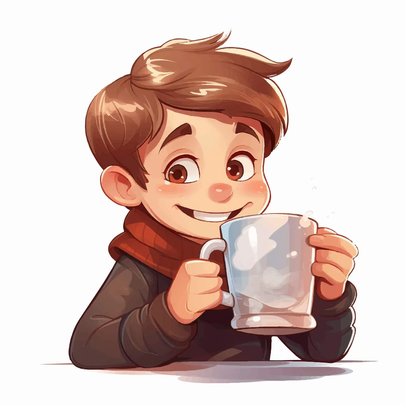 Cute Boy Enjoying Tea Illustration Vector Art — free download from Dotvec