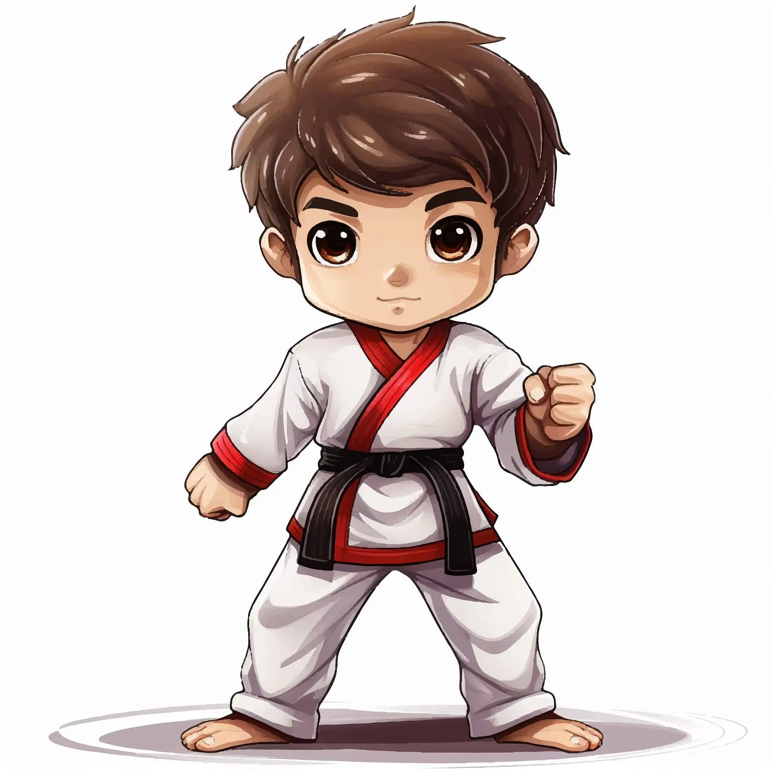 Boy in Taekwondo Uniform Vector Illustration — free download from Dotvec