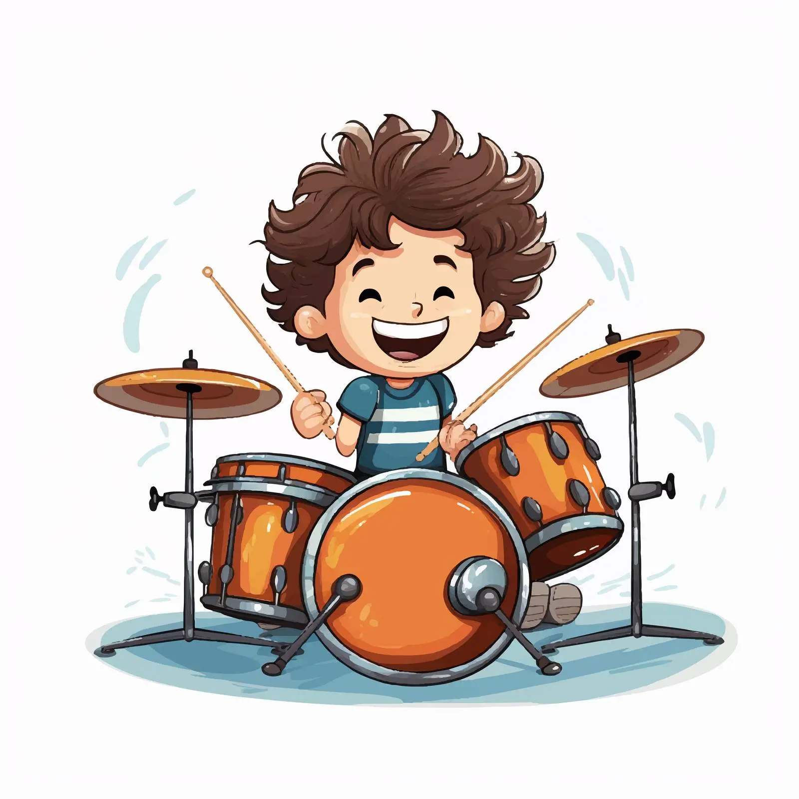 Boy Playing Drum Musical Instrument Illustration — free download from Dotvec