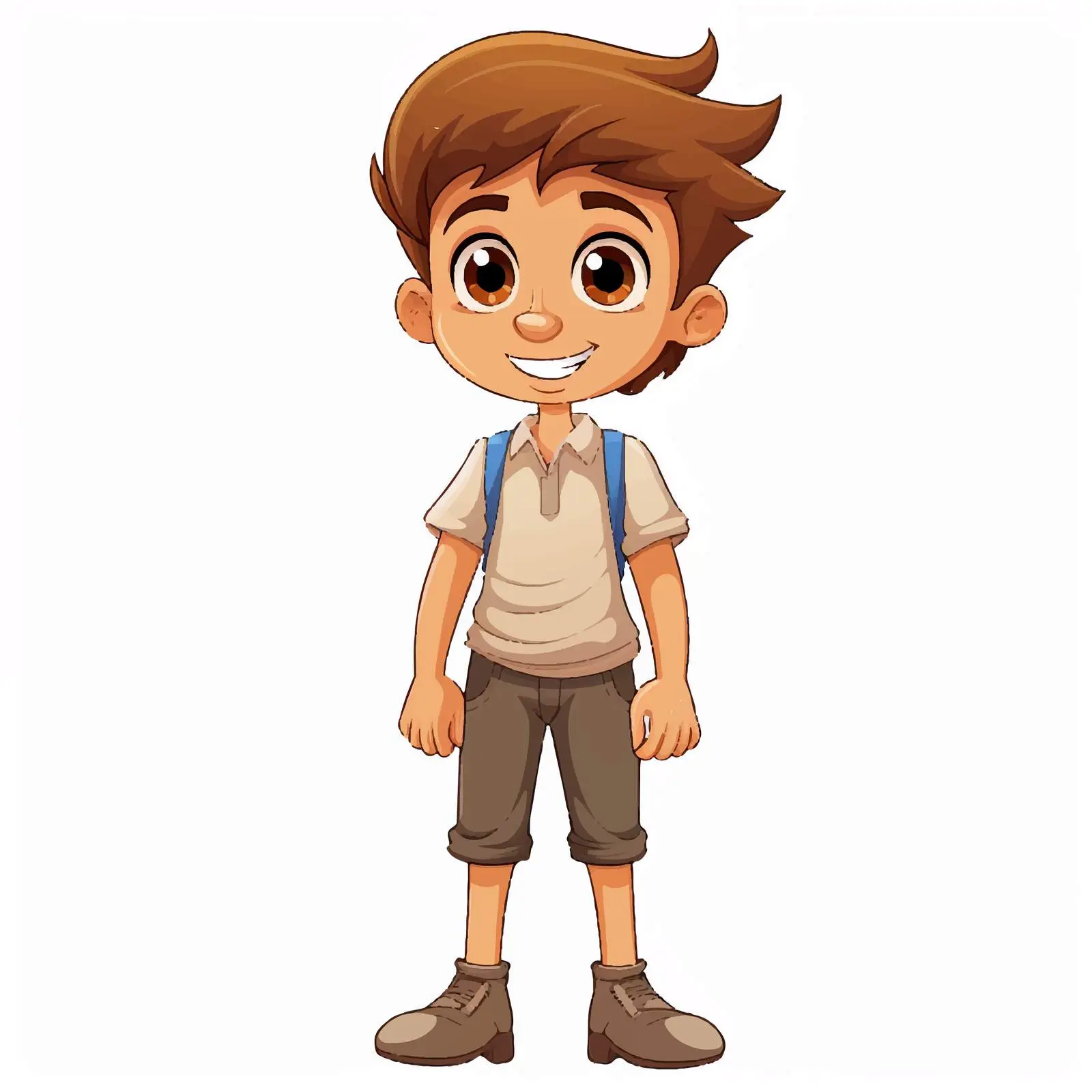 Cartoon Boy Character Standing on White Background — free download from Dotvec
