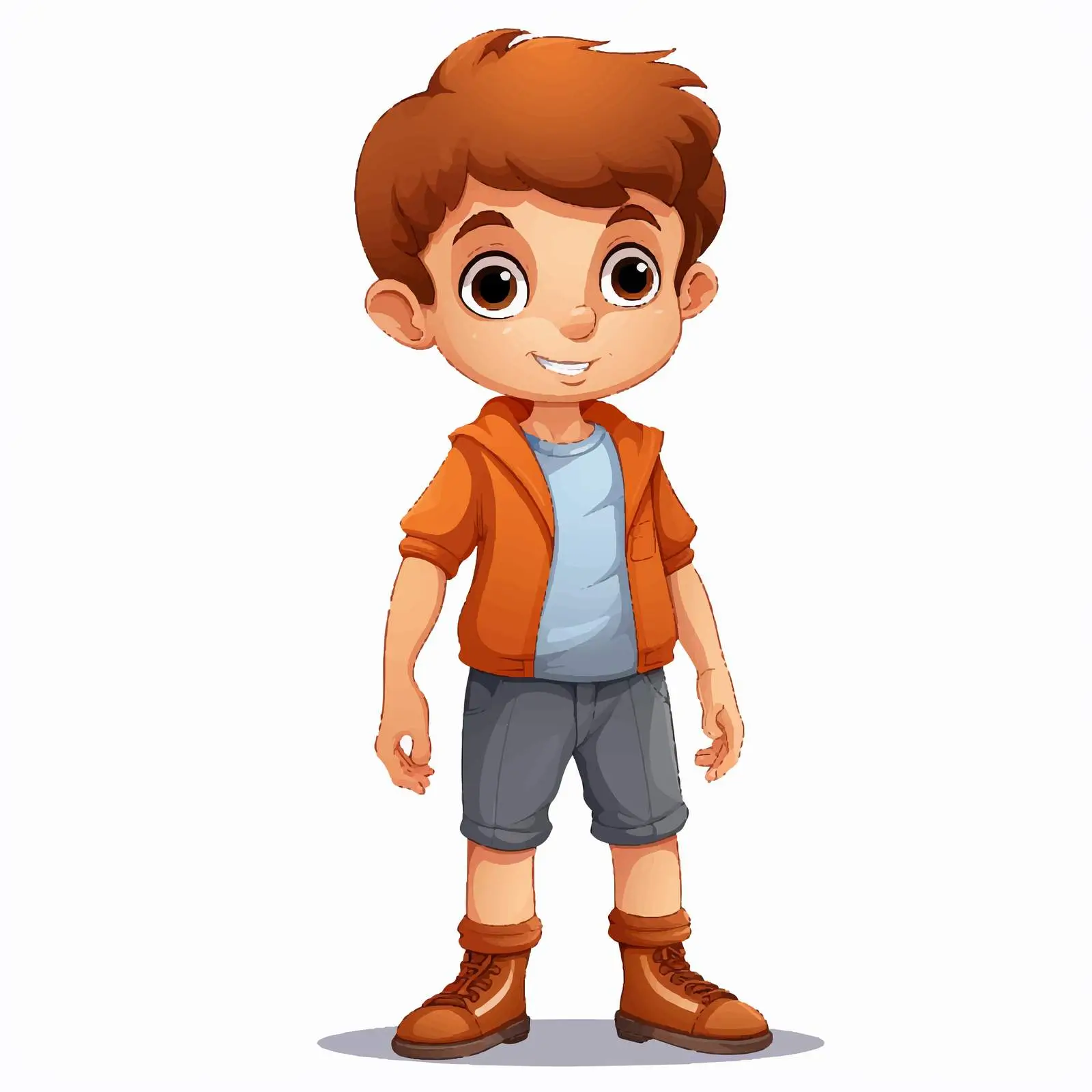 Cartoon Boy Character Standing on White Background — free download from Dotvec