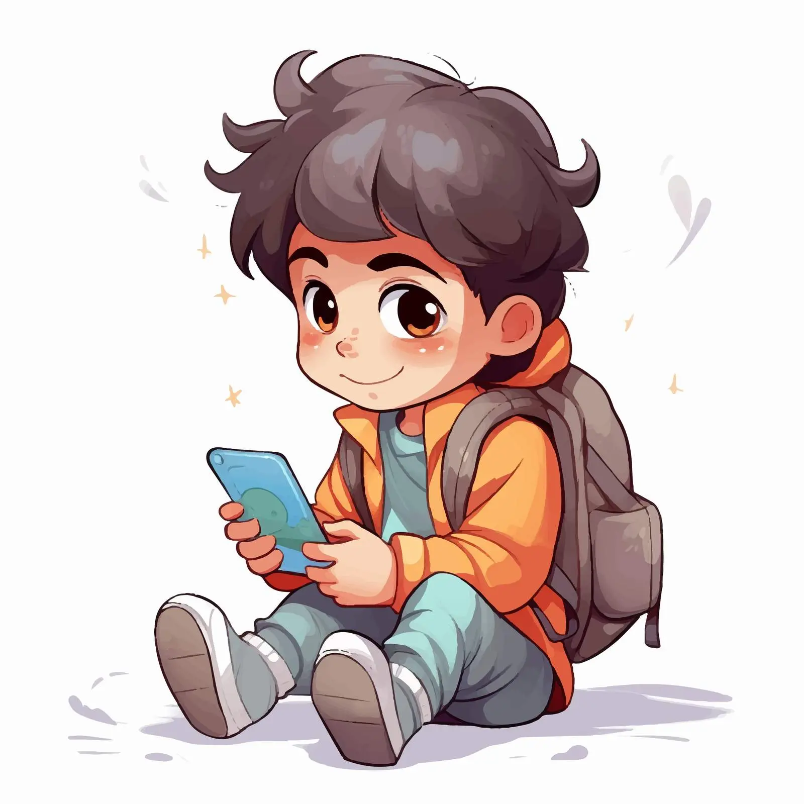 Boy Engaged in Online Learning via Smartphone — free download from Dotvec