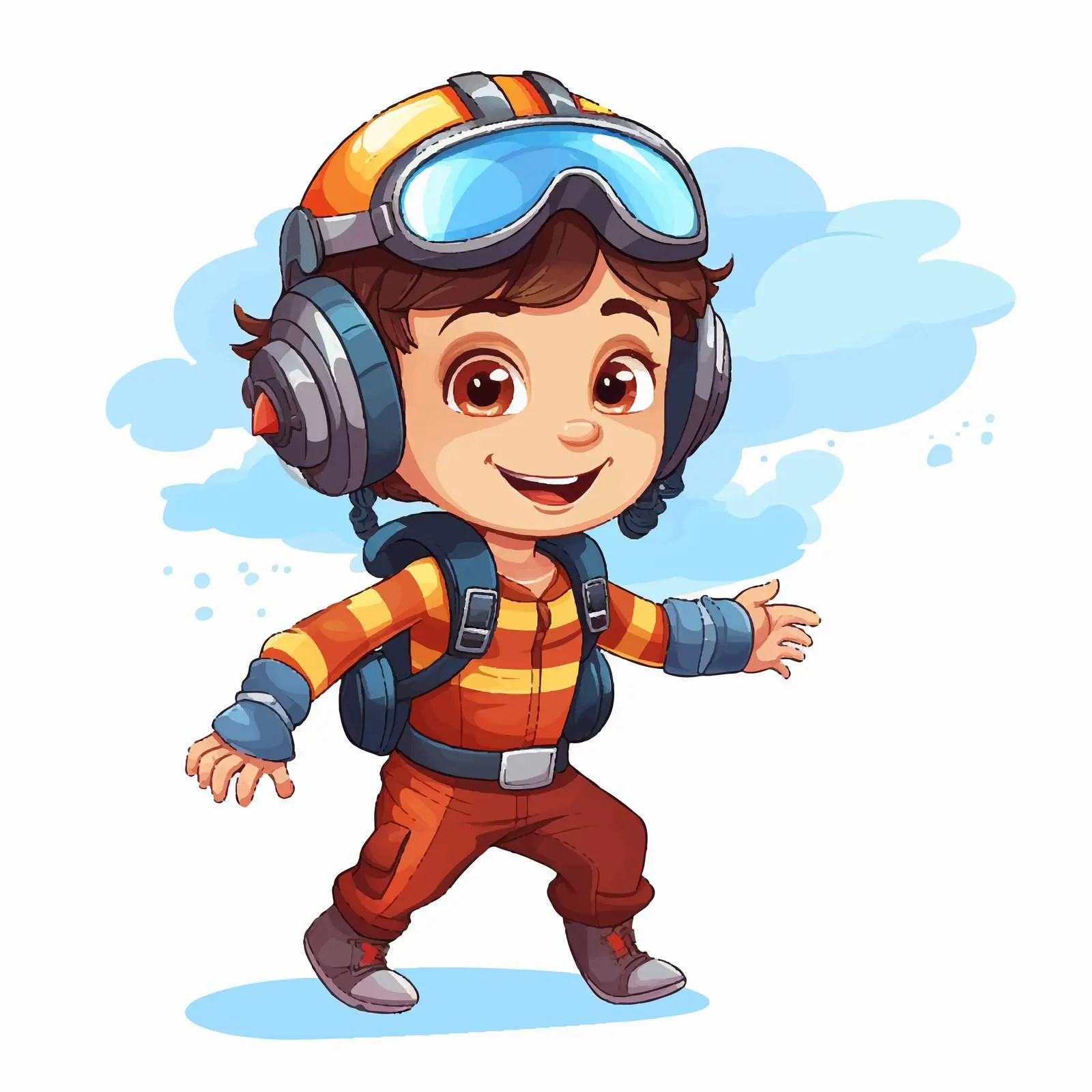 Boy Playing with Airplane Toy Illustration — free download from Dotvec